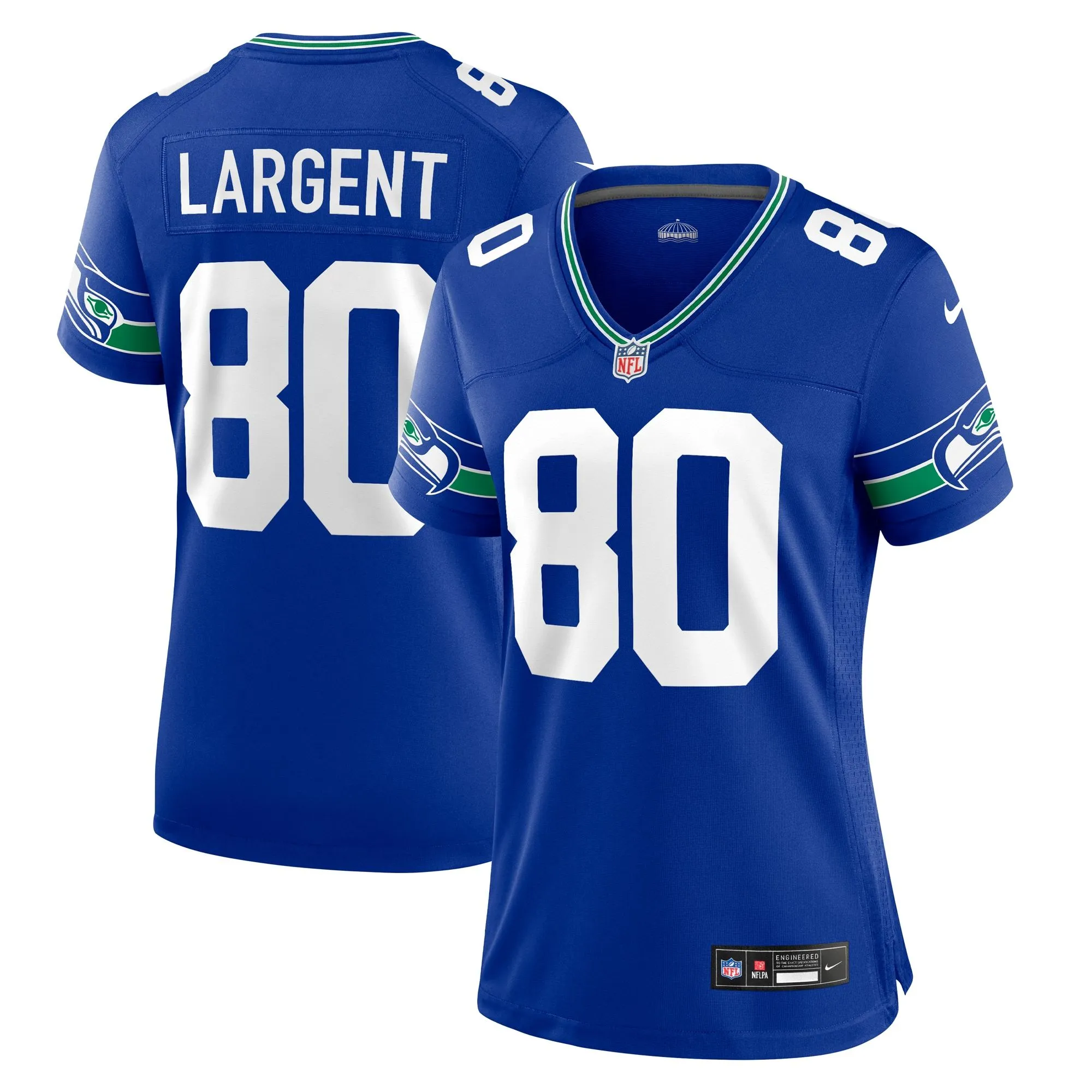 Steve Largent Seattle Seahawks  Women's Throwback Retired Player Game Jersey - Royal