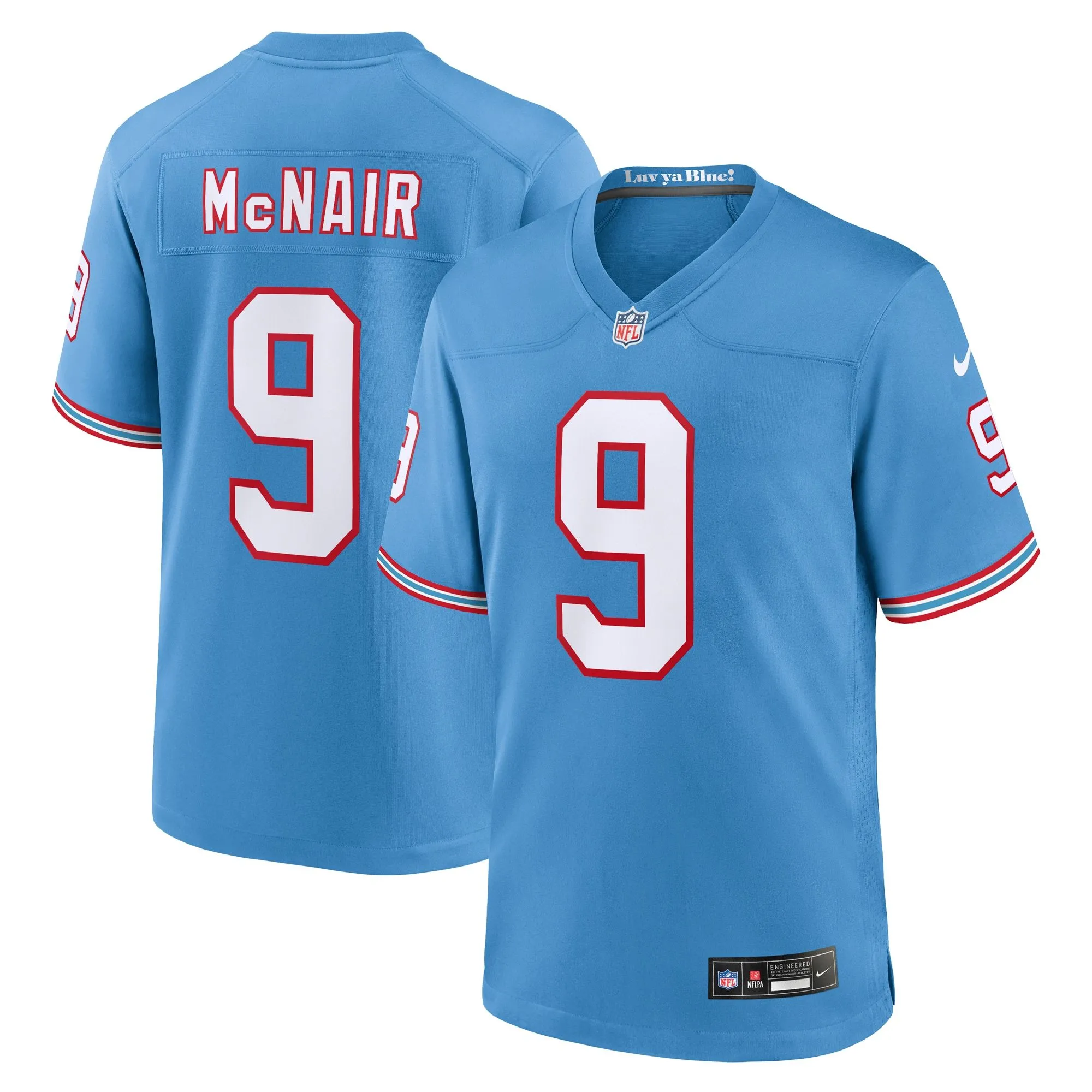 Steve McNair Tennessee Titans  Oilers Throwback Retired Player Game Jersey - Light Blue