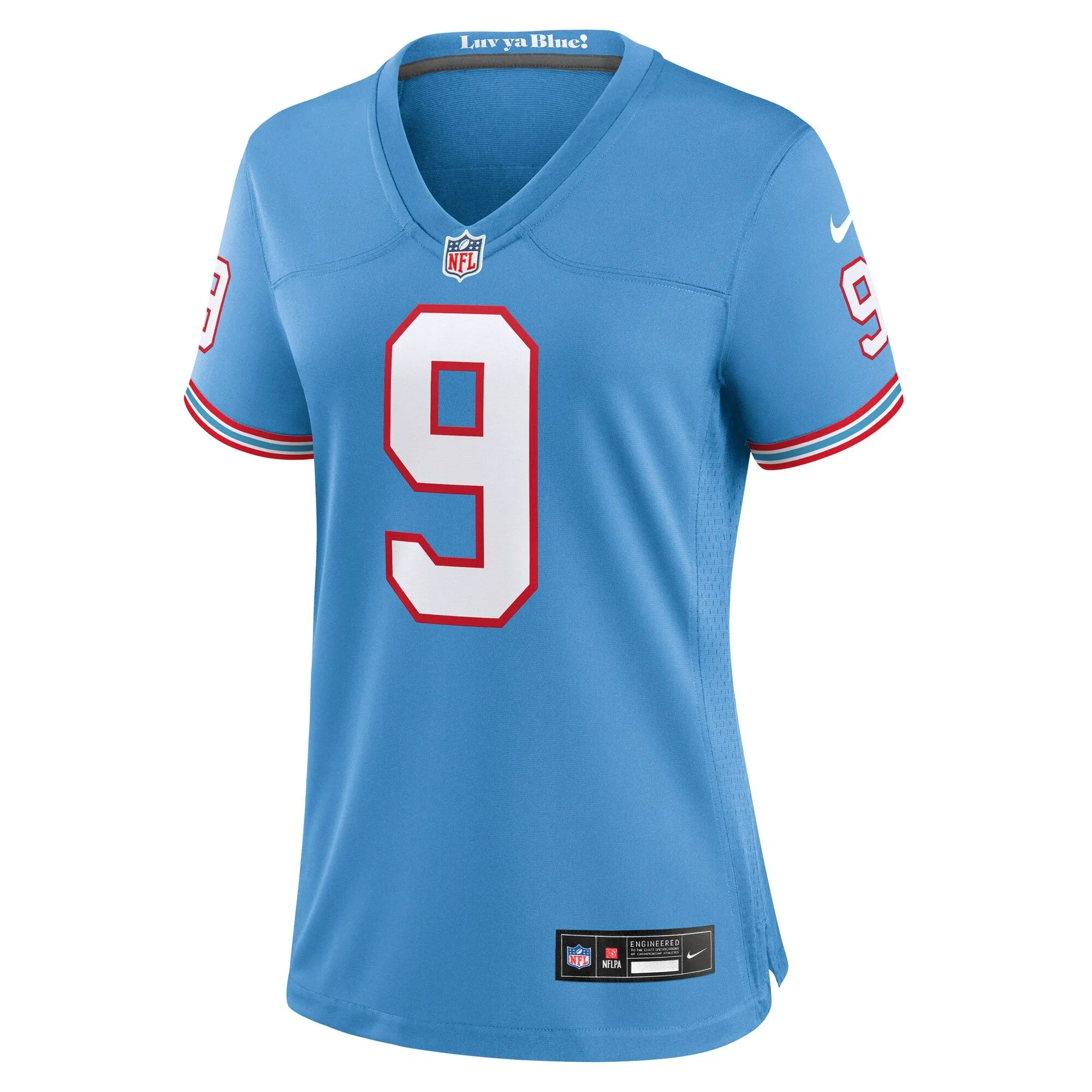 Steve McNair Tennessee Titans  Women's Oilers Throwback Retired Player Game Jersey - Light Blue