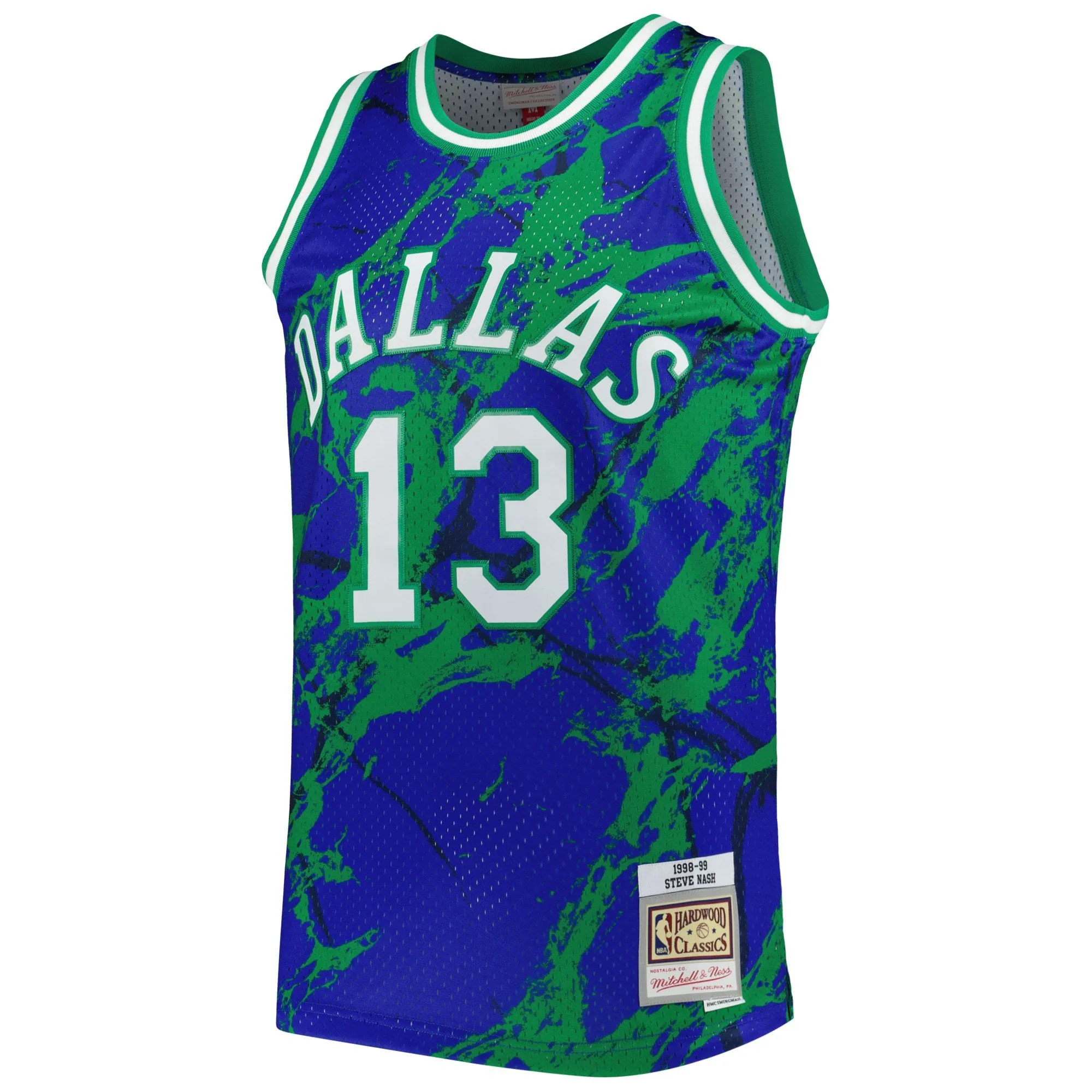 Steve Nash Dallas Mavericks Mitchell & Ness 1998/99 Hardwood Classics Marble Swingman Jersey - Blue