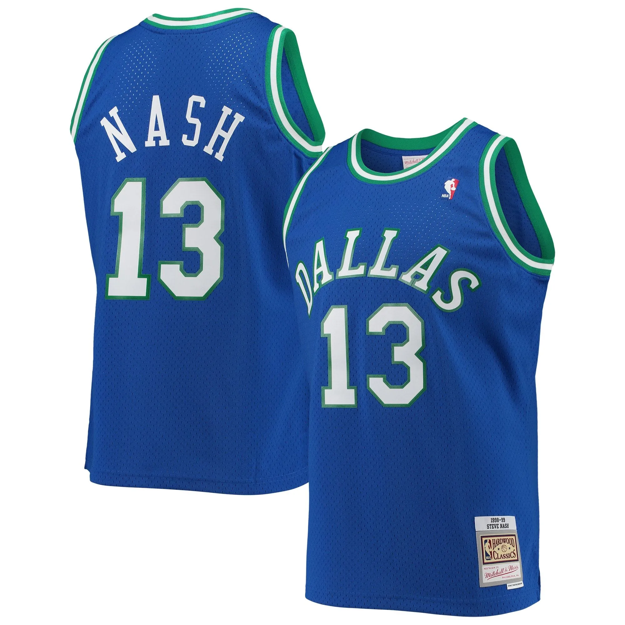 Steve Nash Dallas Mavericks Mitchell & Ness 1998/99 Hardwood Classics Swingman Jersey - Blue