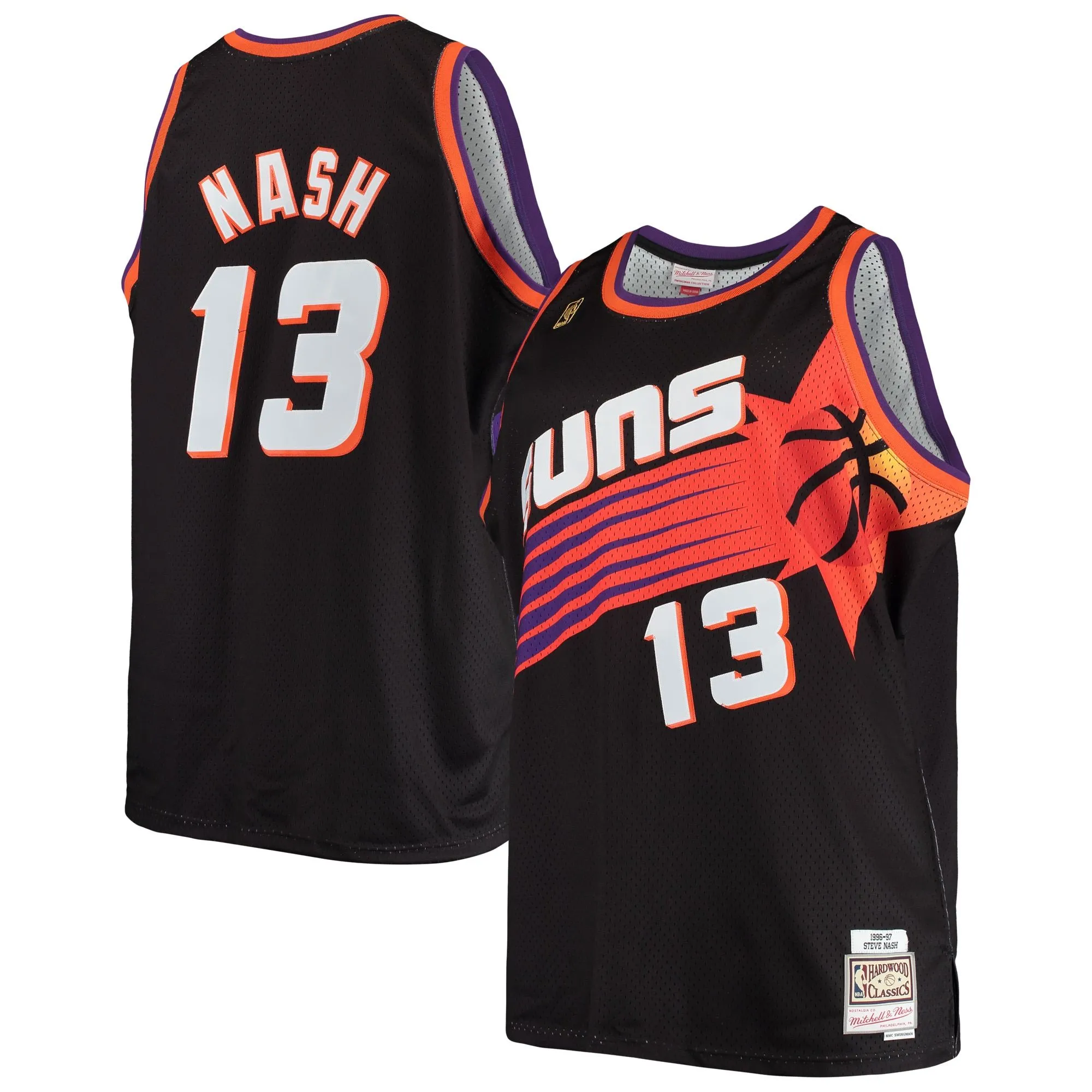 Steve Nash Phoenix Suns Mitchell & Ness 1996/97 Big & Tall Hardwood Classics Swingman Jersey - Black