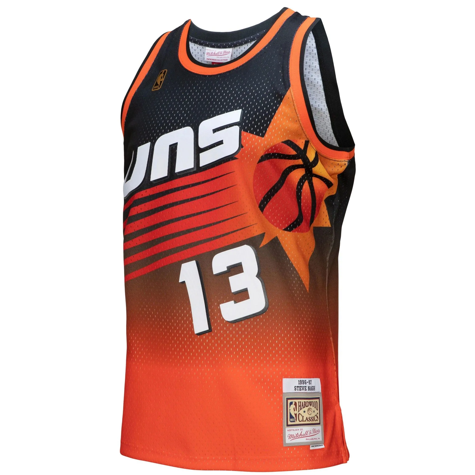 Steve Nash Phoenix Suns Mitchell & Ness 1996/97 Hardwood Classics Fadeaway Swingman Player Jersey - Orange/Black