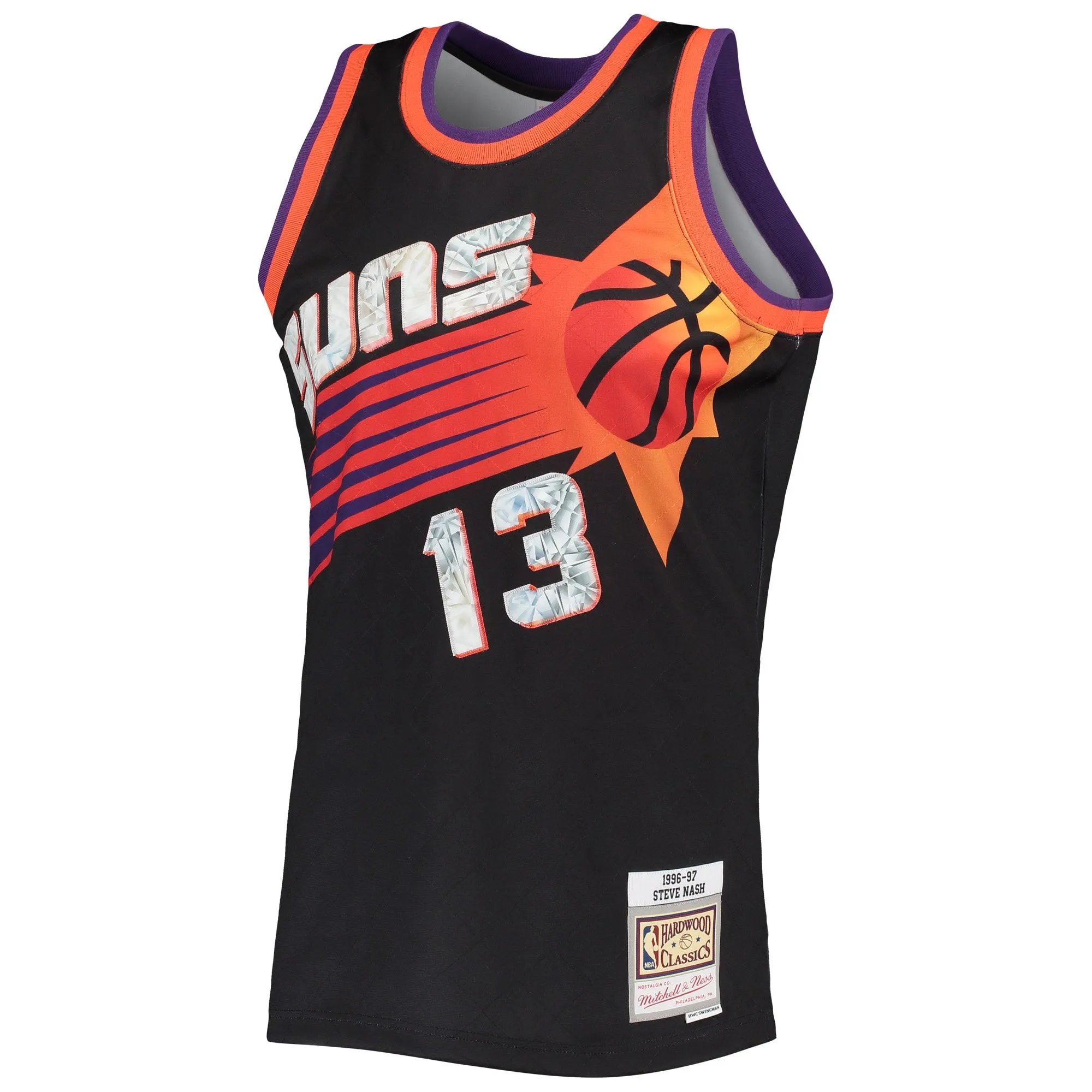 Steve Nash Phoenix Suns Mitchell & Ness 1996/97 Hardwood Classics NBA 75th Anniversary Diamond Swingman Jersey - Black