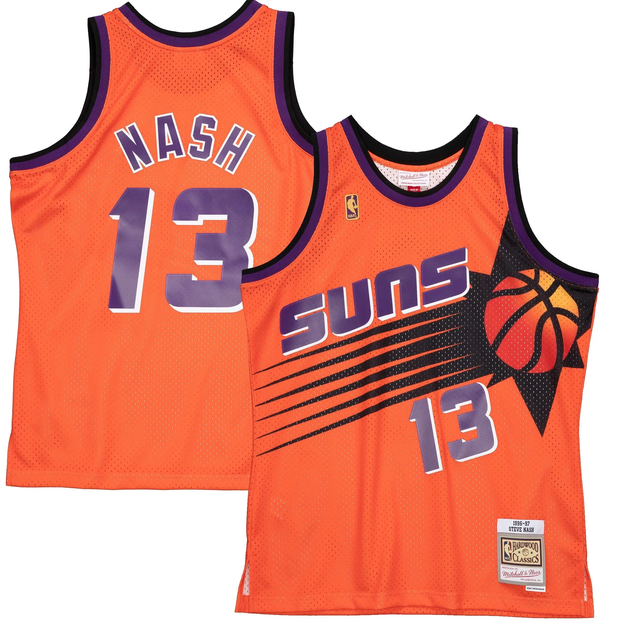 Steve Nash Phoenix Suns Mitchell & Ness 1996-97 Hardwood Classics Reload 2.0 Swingman Jersey - Orange