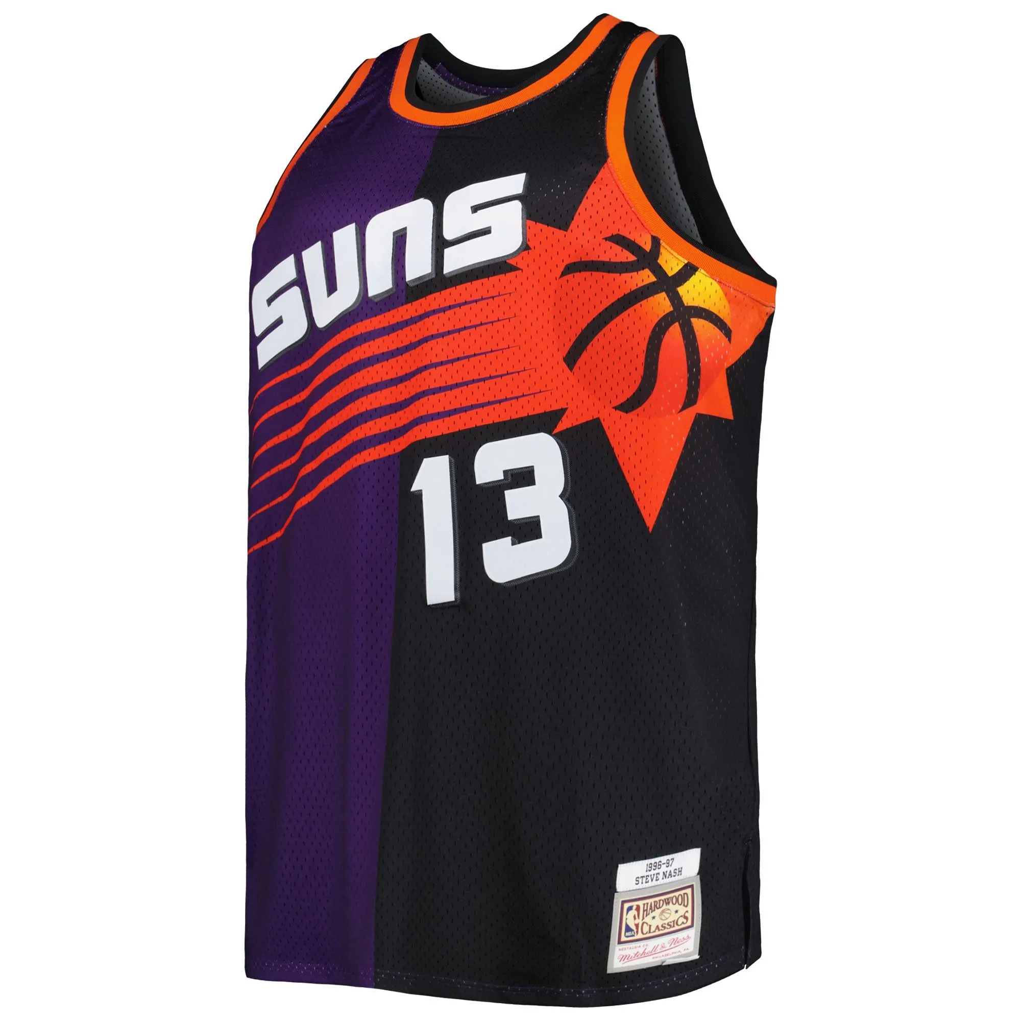 Steve Nash Phoenix Suns Mitchell & Ness Big & Tall Hardwood Classics 1996/97 Split Swingman Jersey - Purple/Black