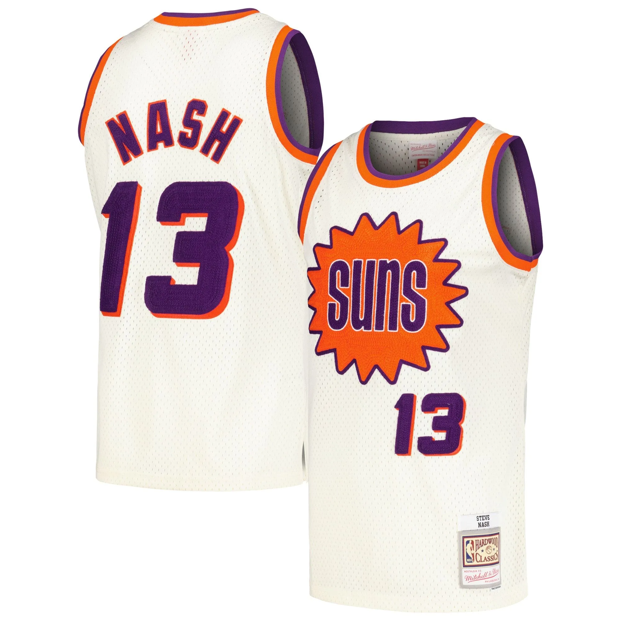 Steve Nash Phoenix Suns Mitchell & Ness Chainstitch Swingman Jersey - Cream