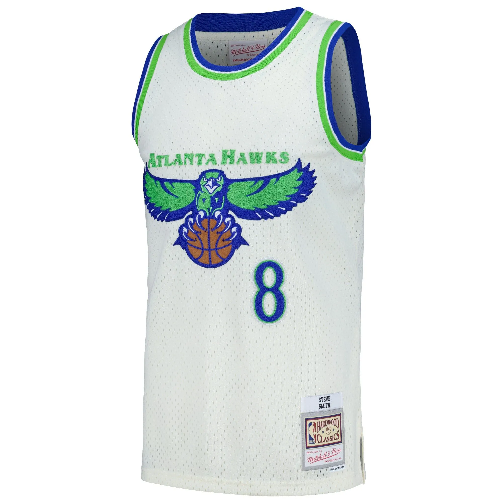 Steve Smith Atlanta Hawks Mitchell & Ness Chainstitch Swingman Jersey - Cream