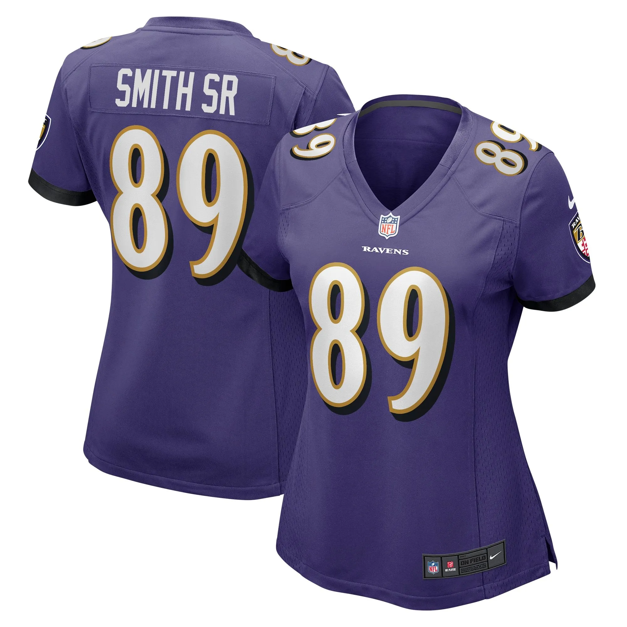 Steve Smith Sr. Baltimore Ravens  Women's Retired Player Game Jersey - Purple