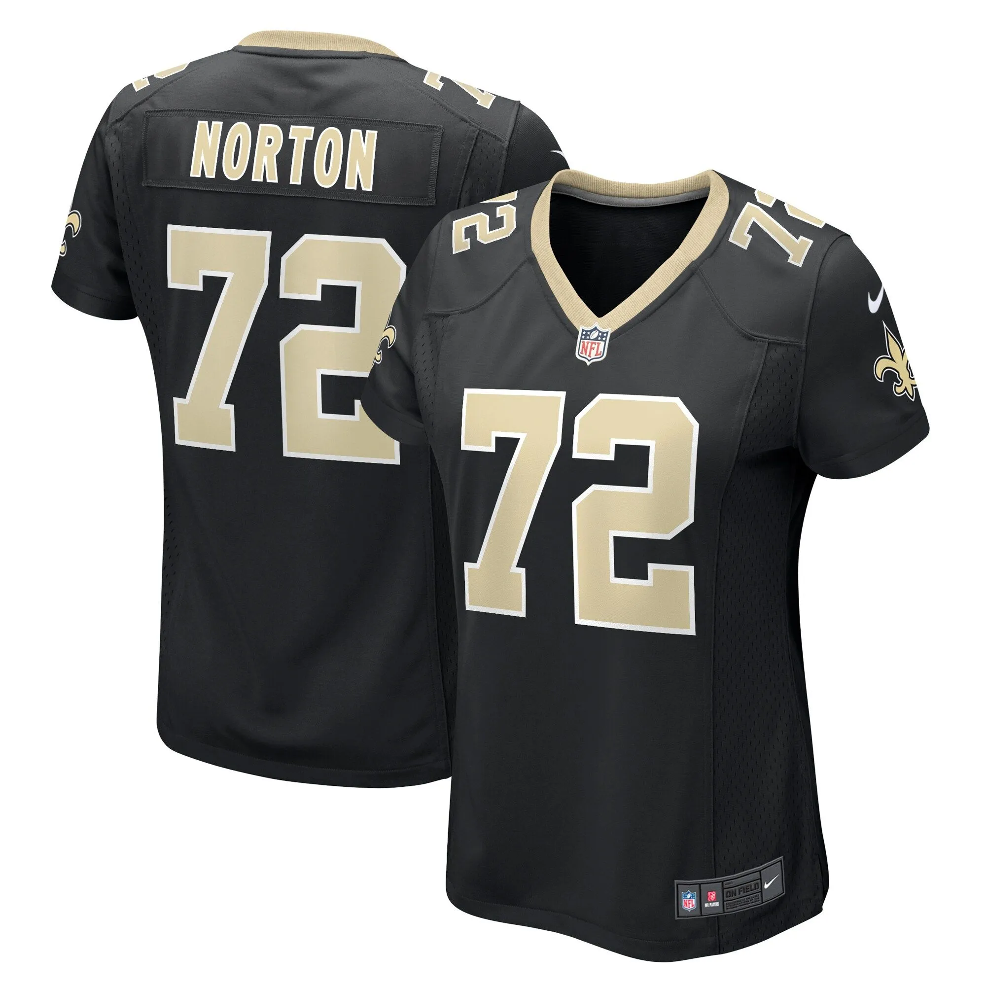 Storm Norton New Orleans Saints  Women's Game Jersey - Black