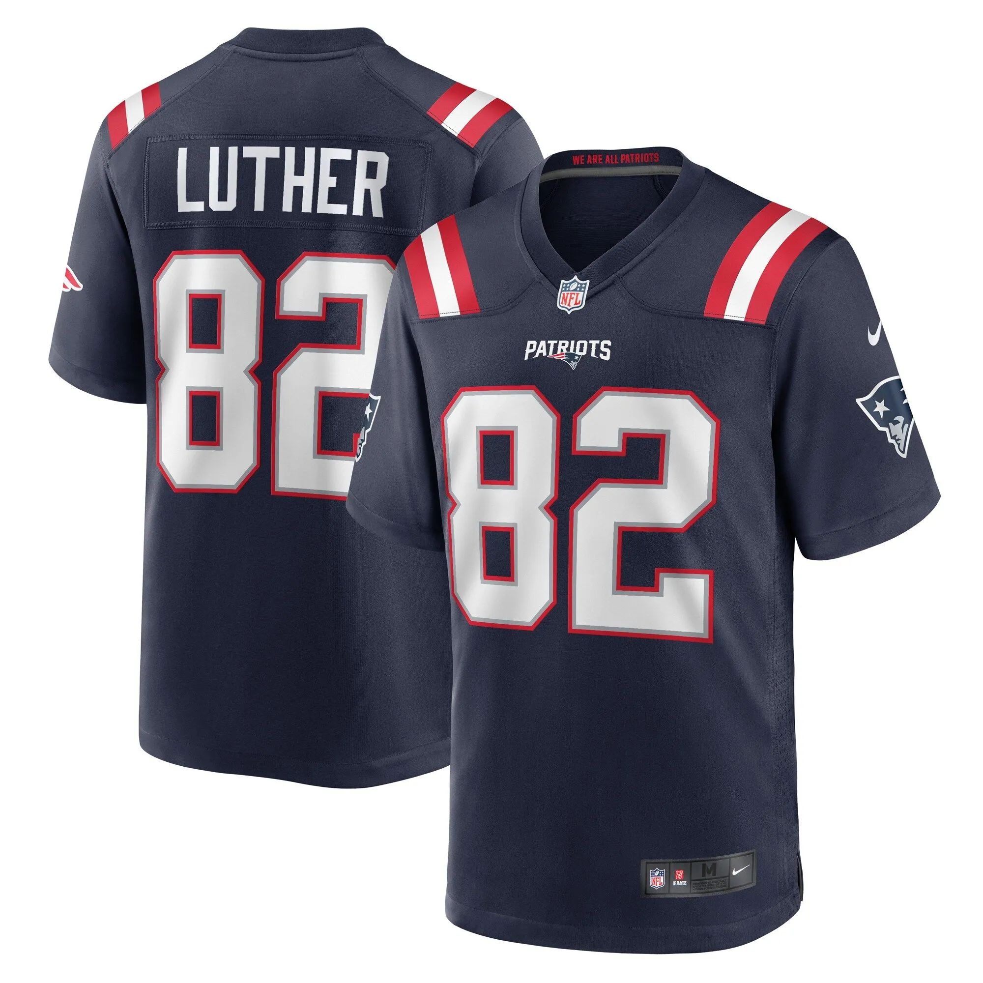 T.J. Luther New England Patriots  Team Game Jersey -  Navy