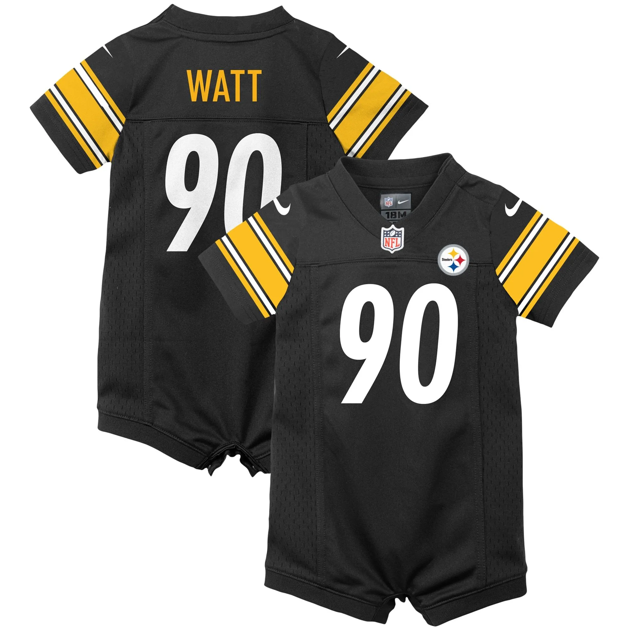 T.J. Watt Pittsburgh Steelers  Infant Game Romper Jersey - Black