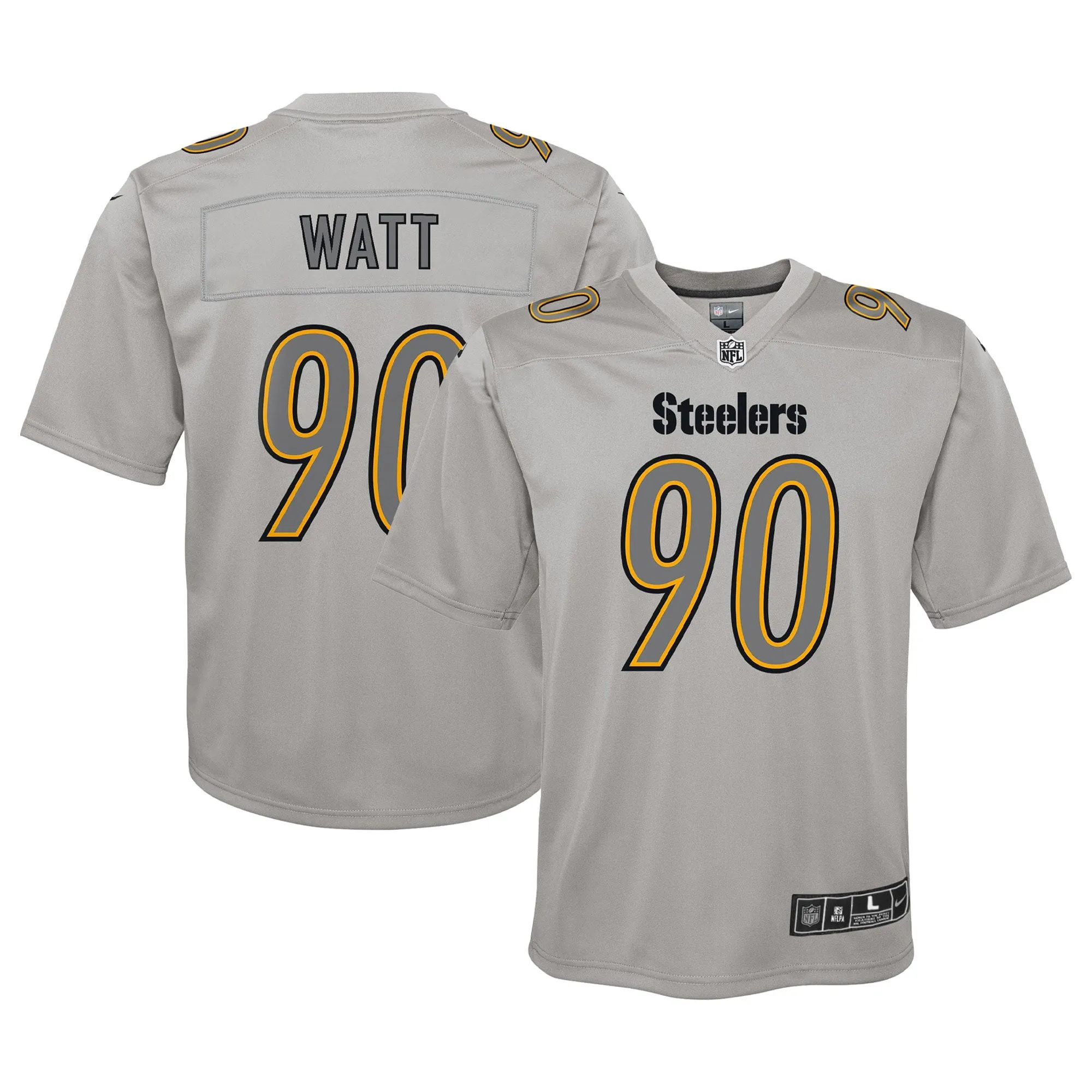 T.J. Watt Pittsburgh Steelers  Youth Atmosphere Game Jersey - Gray