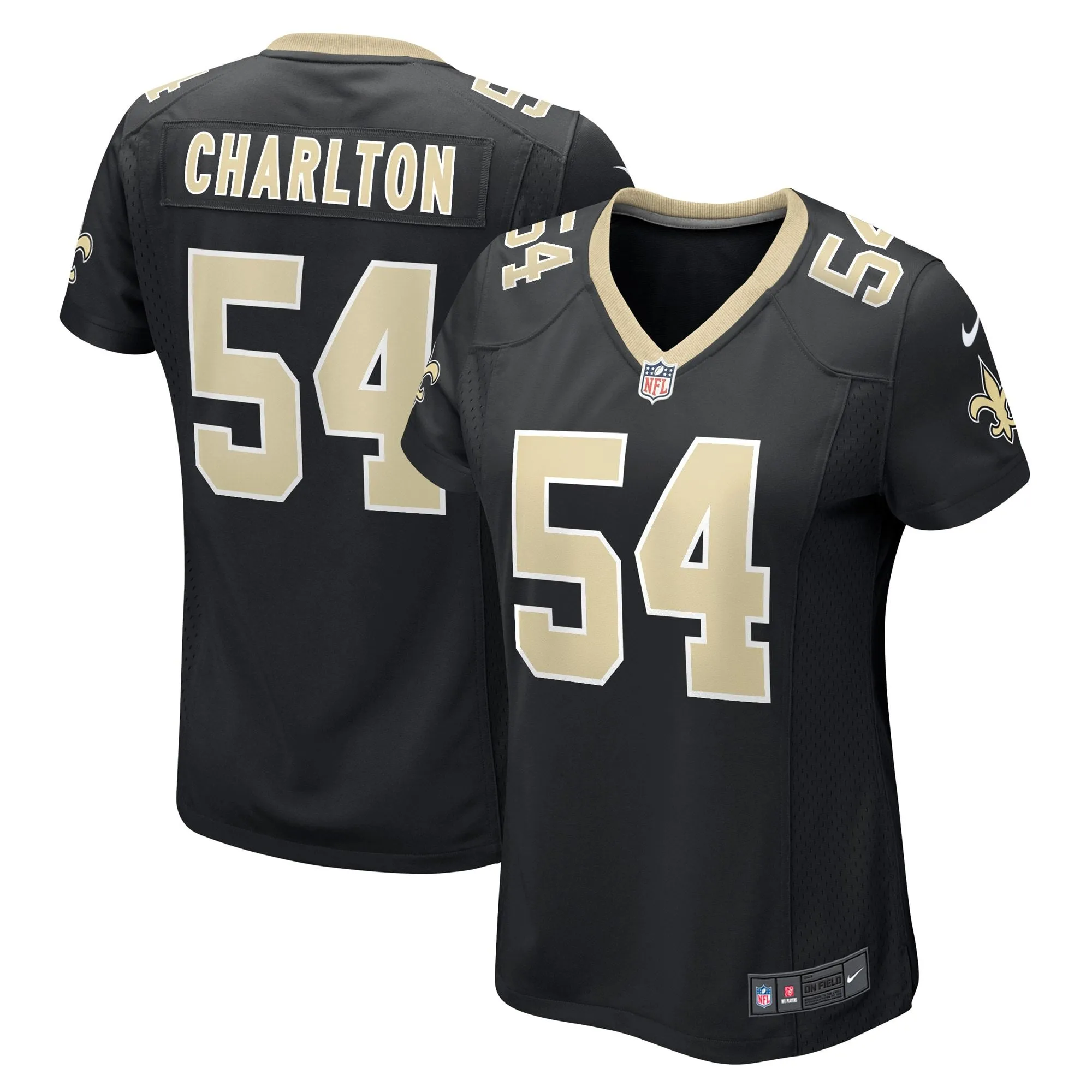 Taco Charlton New Orleans Saints  Women's Game Player Jersey - Black