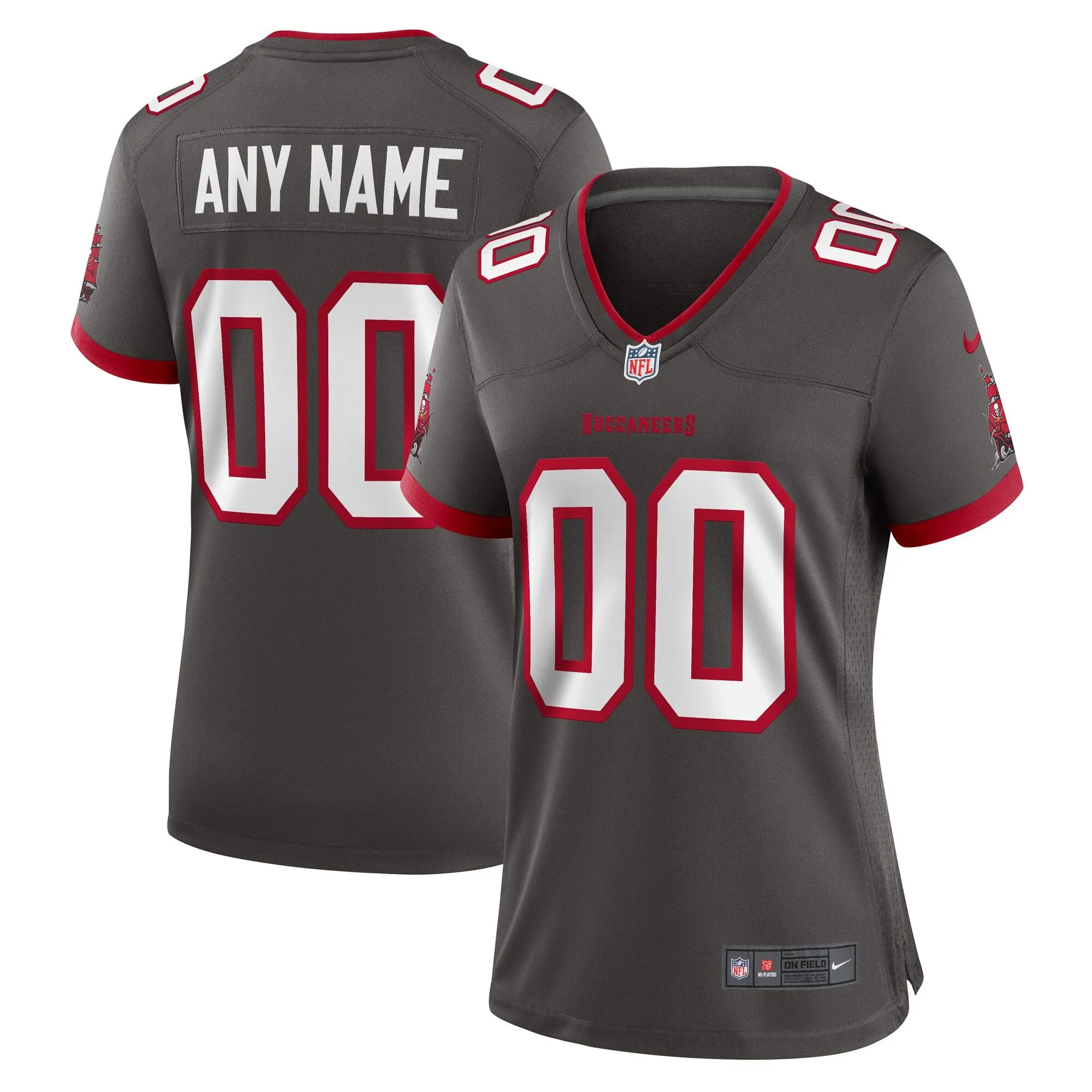 Tampa Bay Buccaneers  Women's Alternate Custom Game Jersey - Pewter