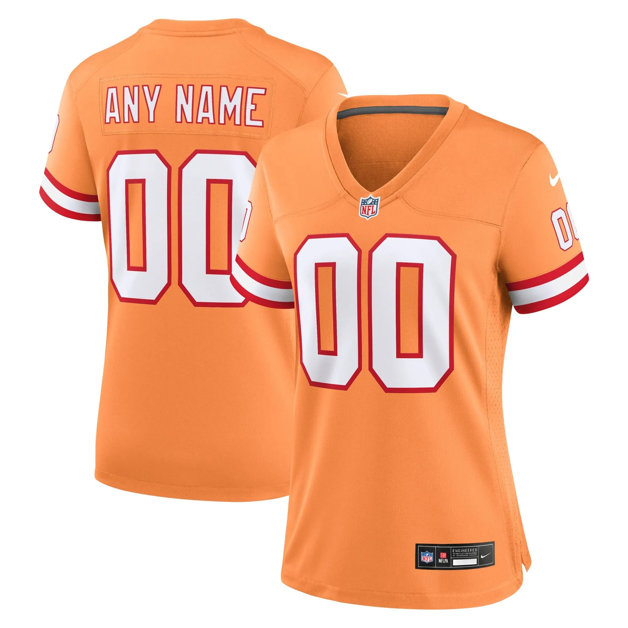 Tampa Bay Buccaneers  Women's Custom Throwback Game Jersey - Orange