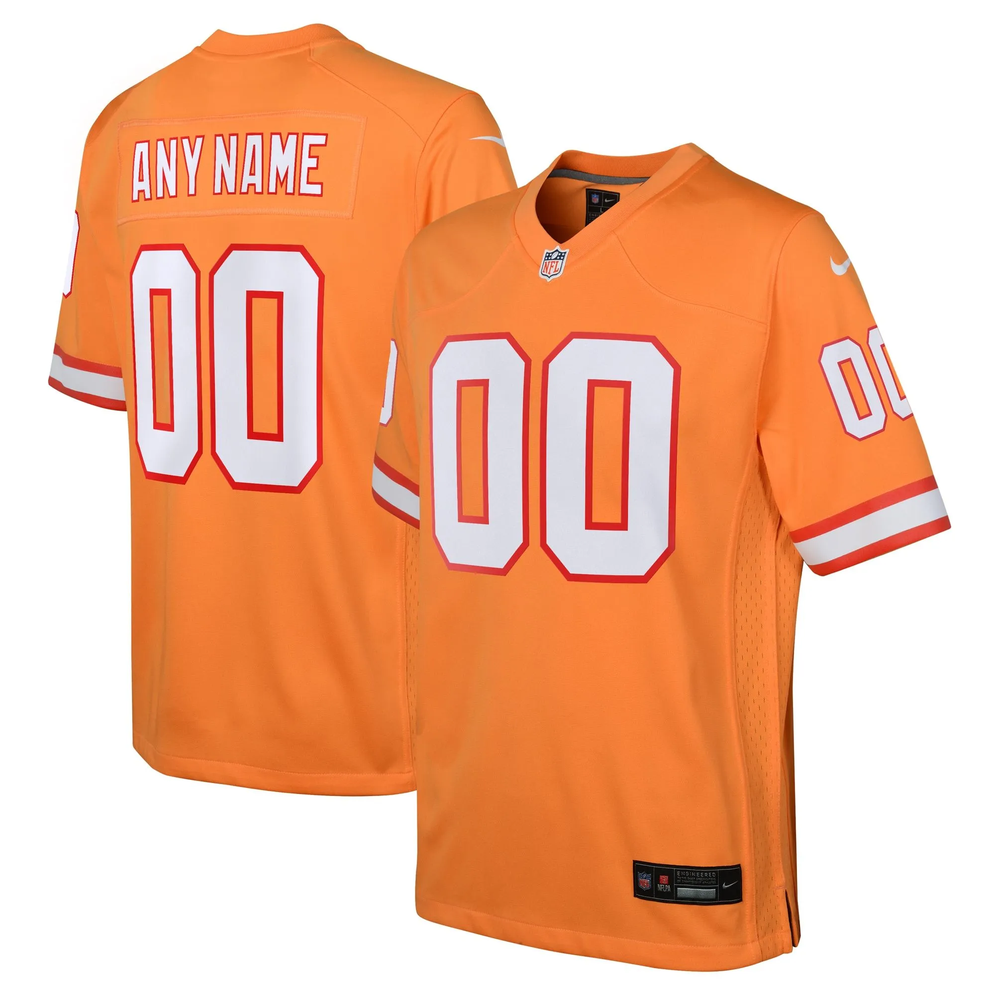 Tampa Bay Buccaneers  Youth Custom Throwback Game Jersey - Orange