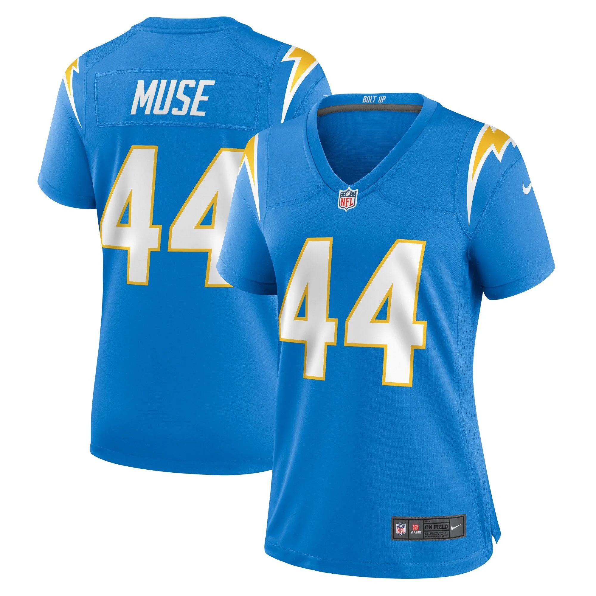 Tanner Muse Los Angeles Chargers  Women's Team Game Jersey -  Powder Blue