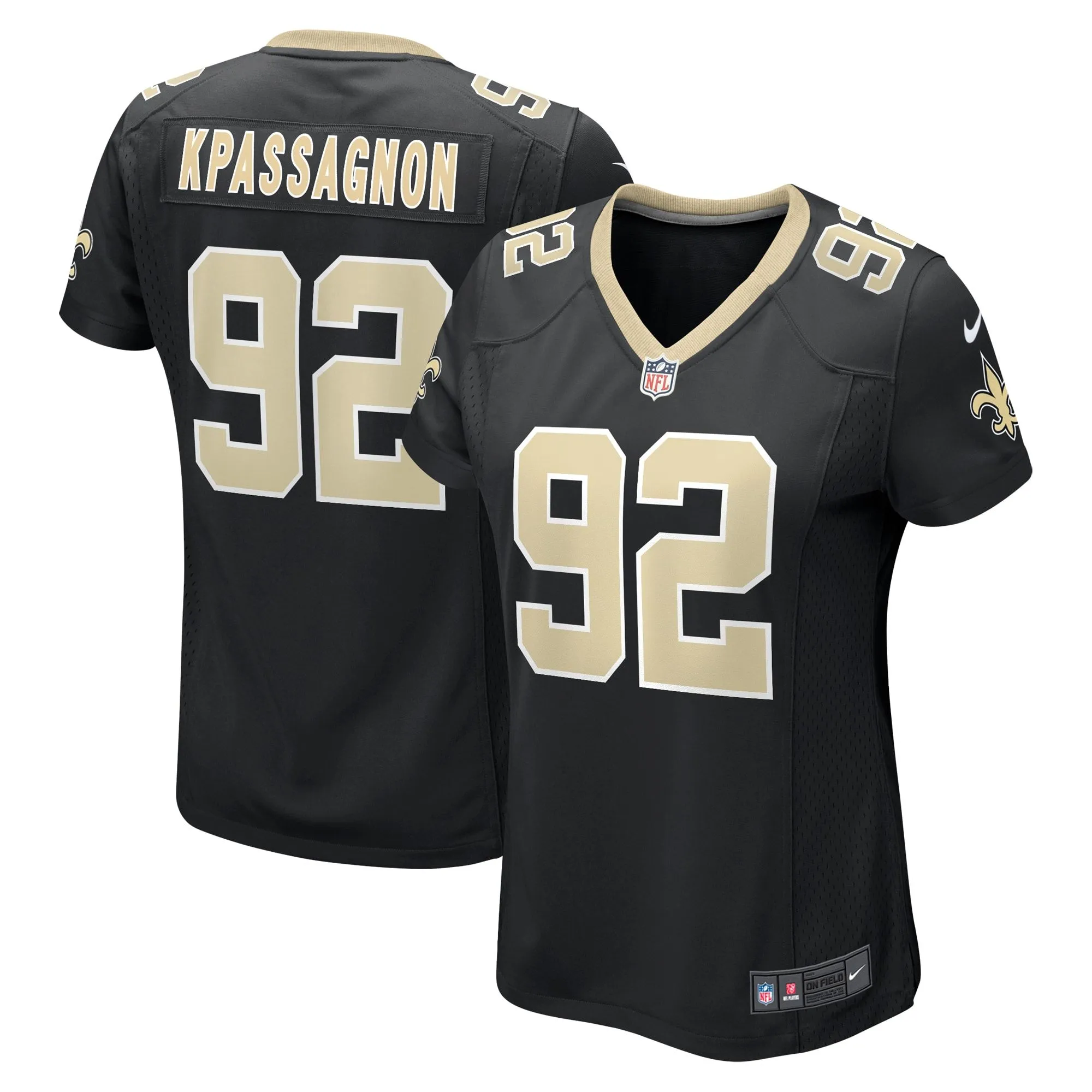 Tanoh Kpassagnon New Orleans Saints  Women's Game Player Jersey - Black