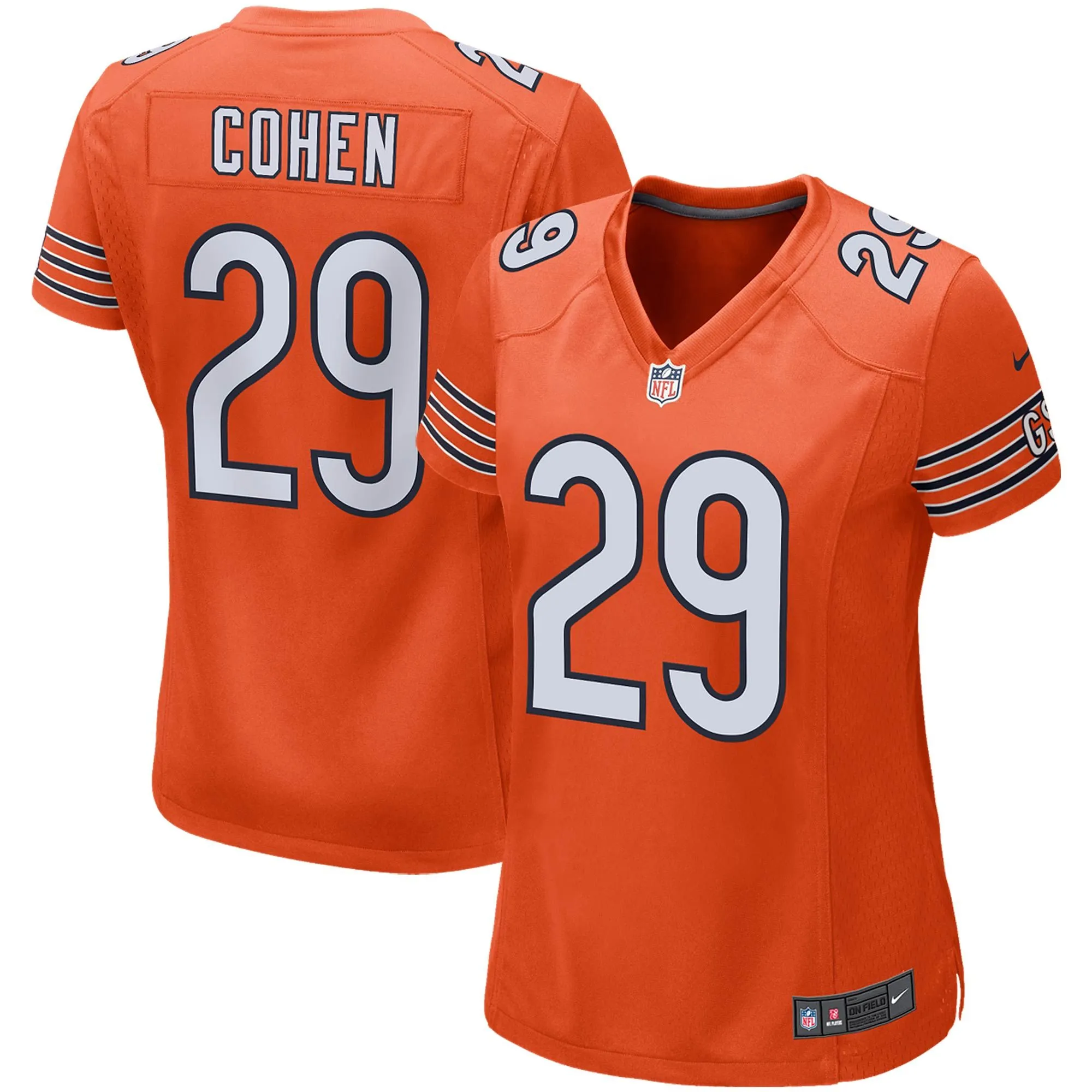 Tarik Cohen Chicago Bears  Women's Game Jersey - Orange