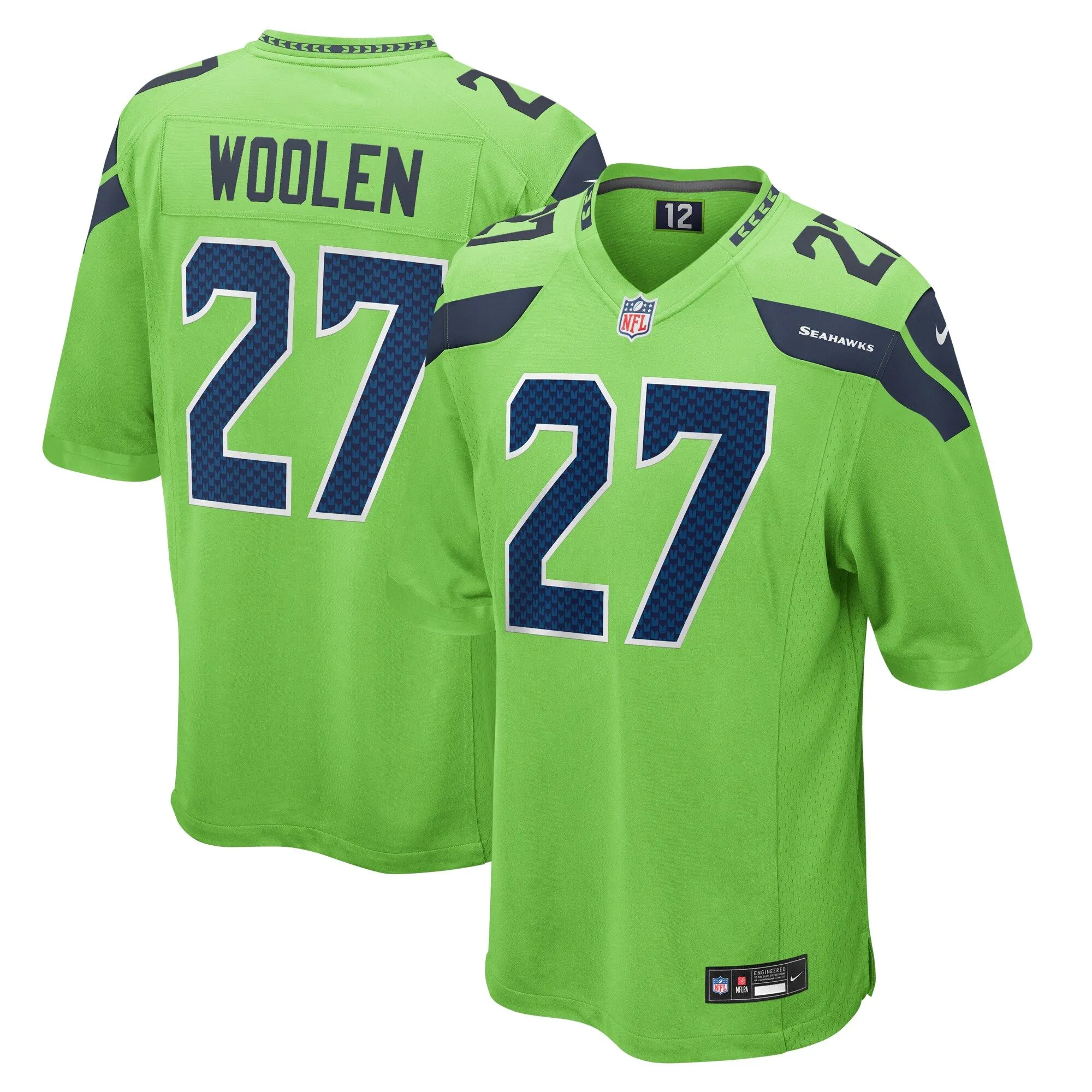 Tariq Woolen Seattle Seahawks   Game Jersey - Neon Green