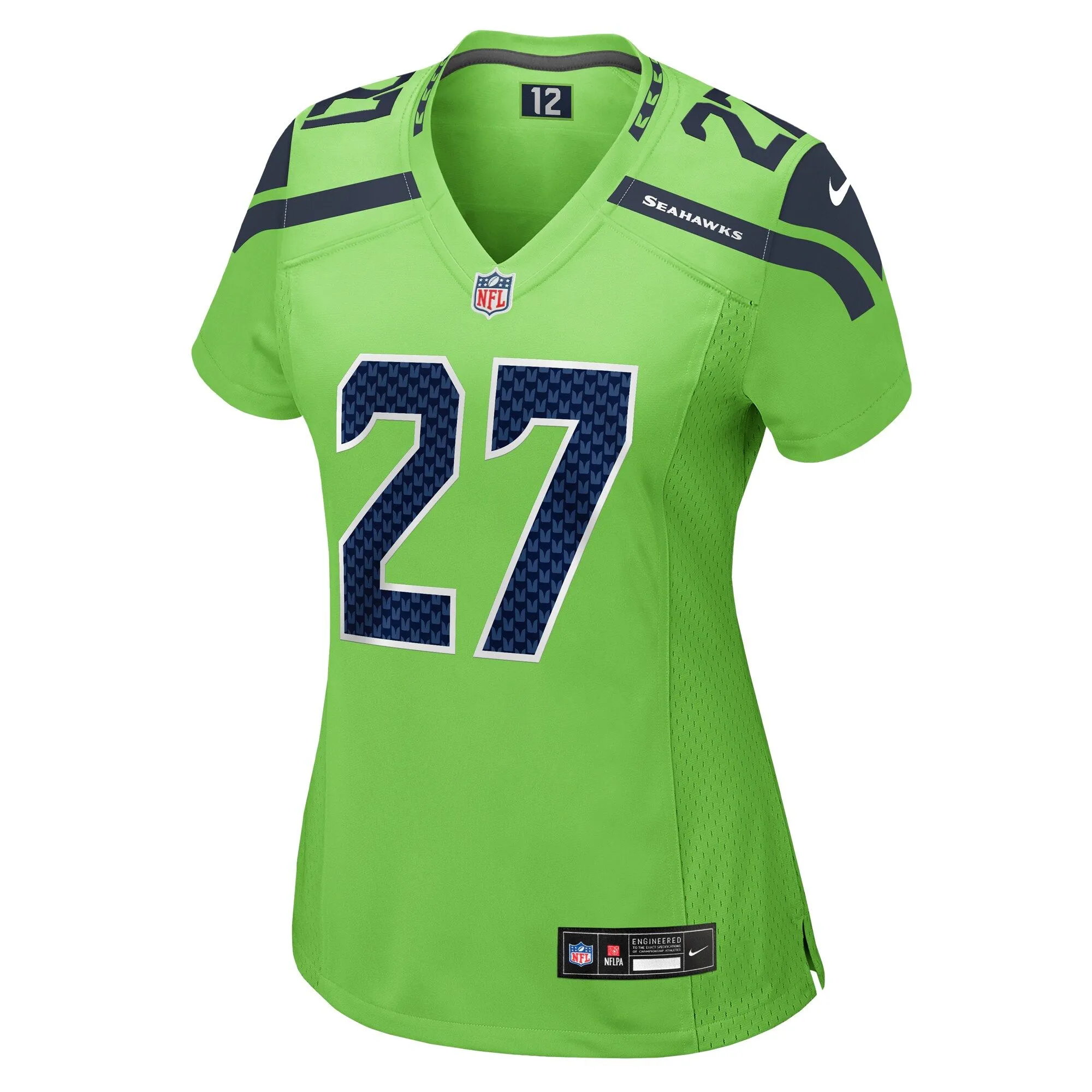 Tariq Woolen Seattle Seahawks  Women's  Game Jersey - Neon Green