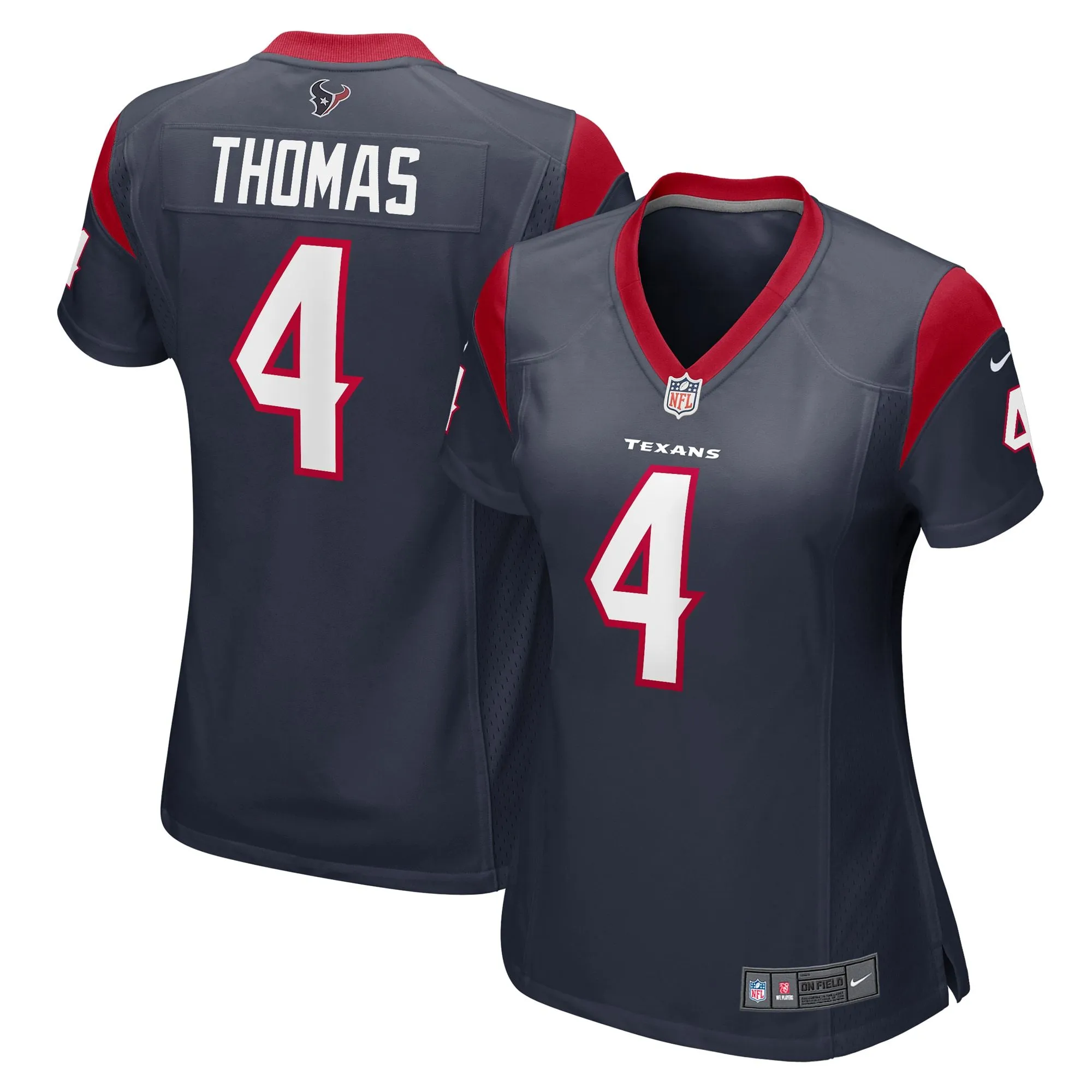 Tavierre Thomas Houston Texans  Women's Team Game Jersey -  Navy