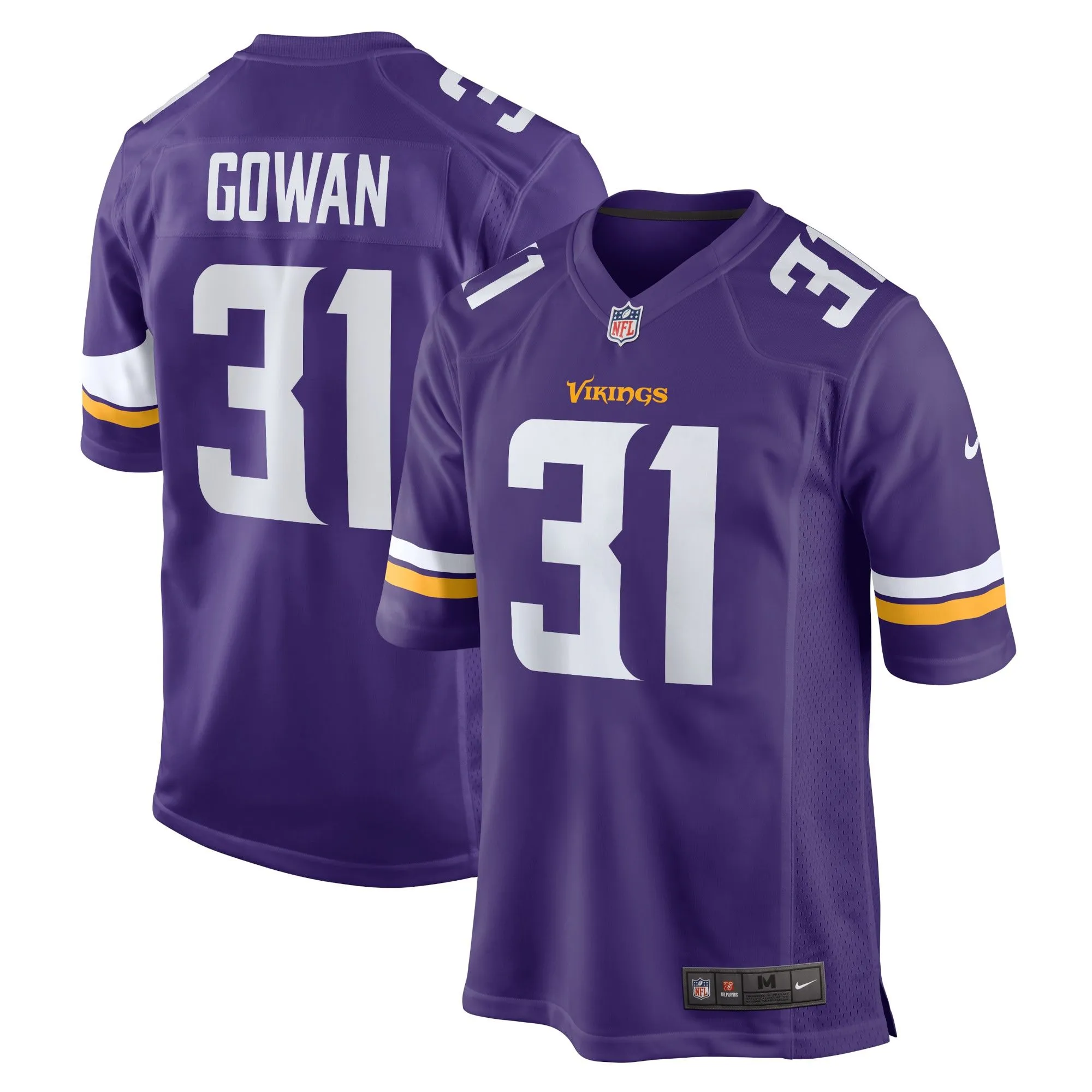 Tay Gowan Minnesota Vikings  Home Game Player Jersey - Purple