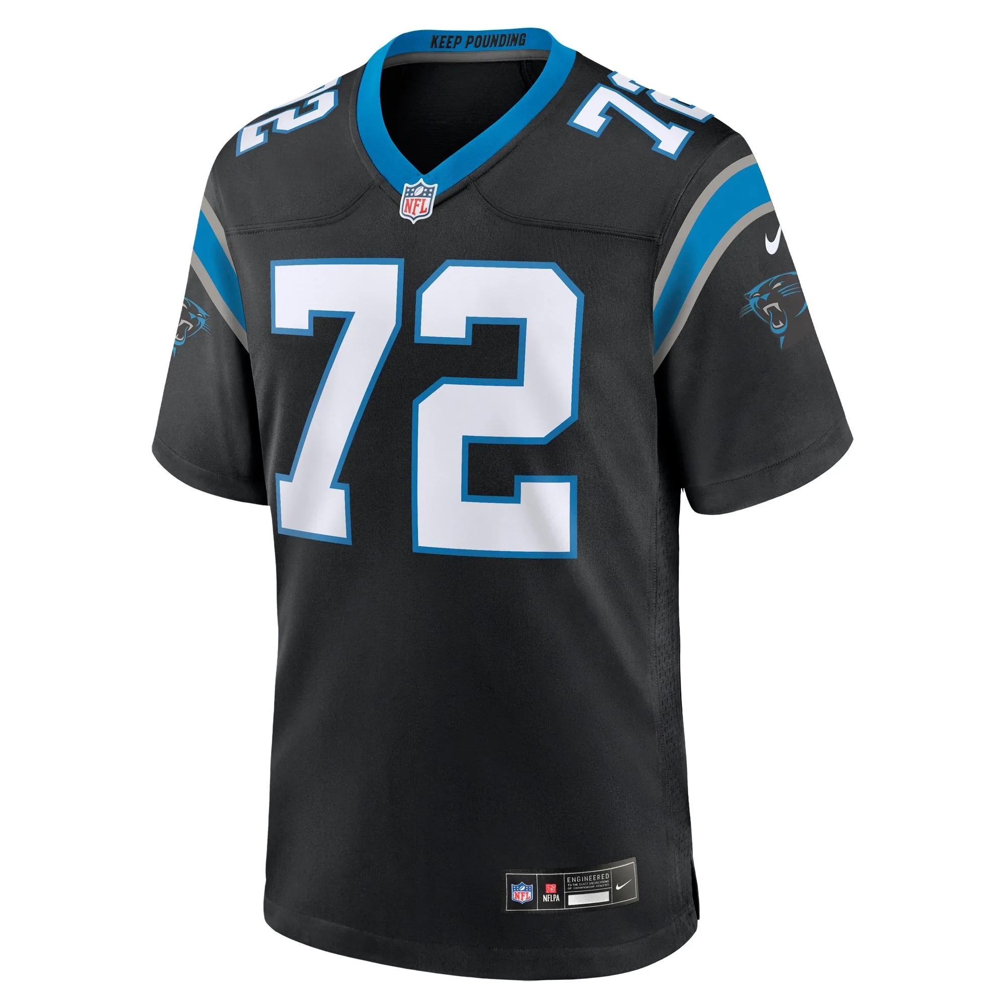 Taylor Moton Carolina Panthers  Team Game Jersey - Black