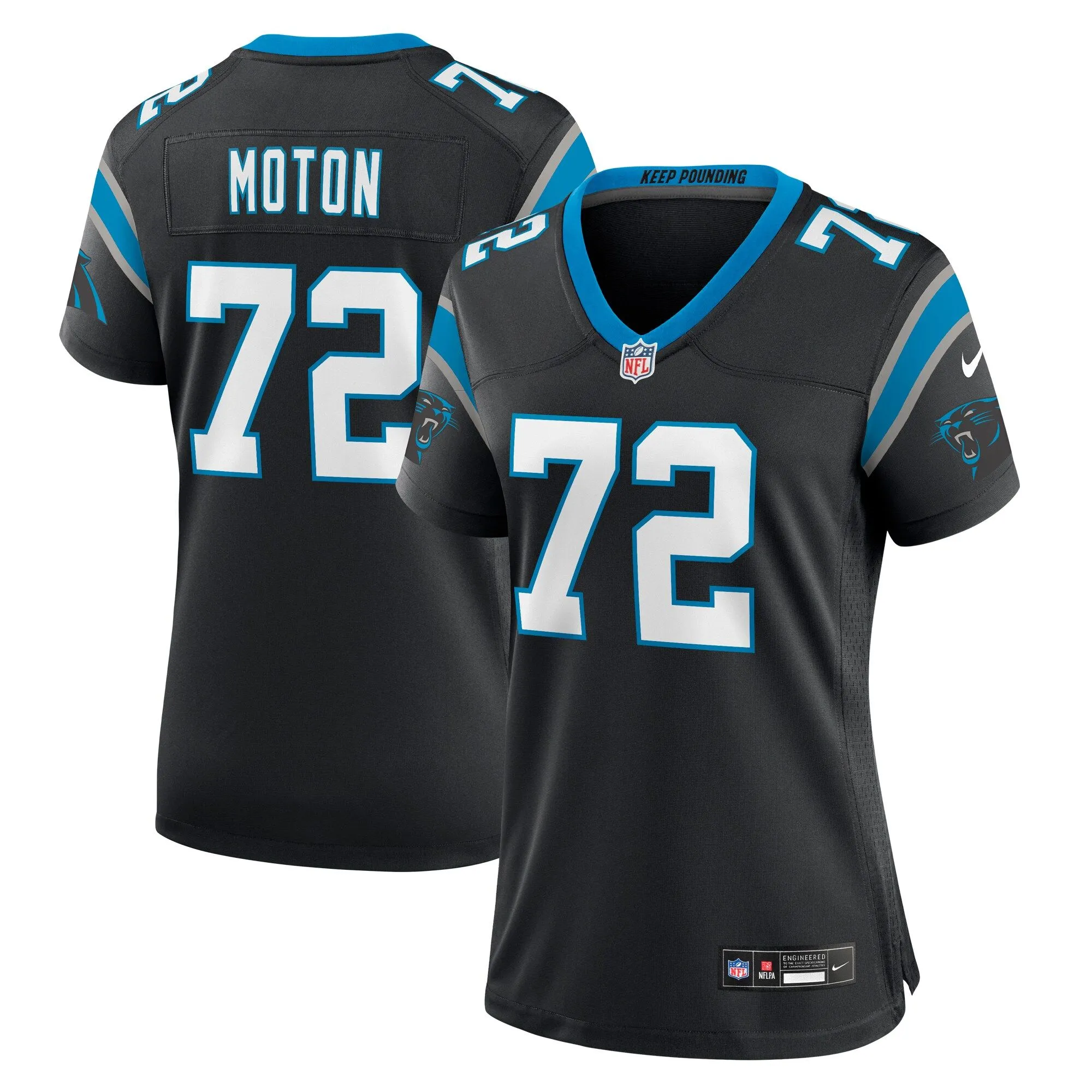 Taylor Moton Carolina Panthers  Women's Team Game Jersey - Black