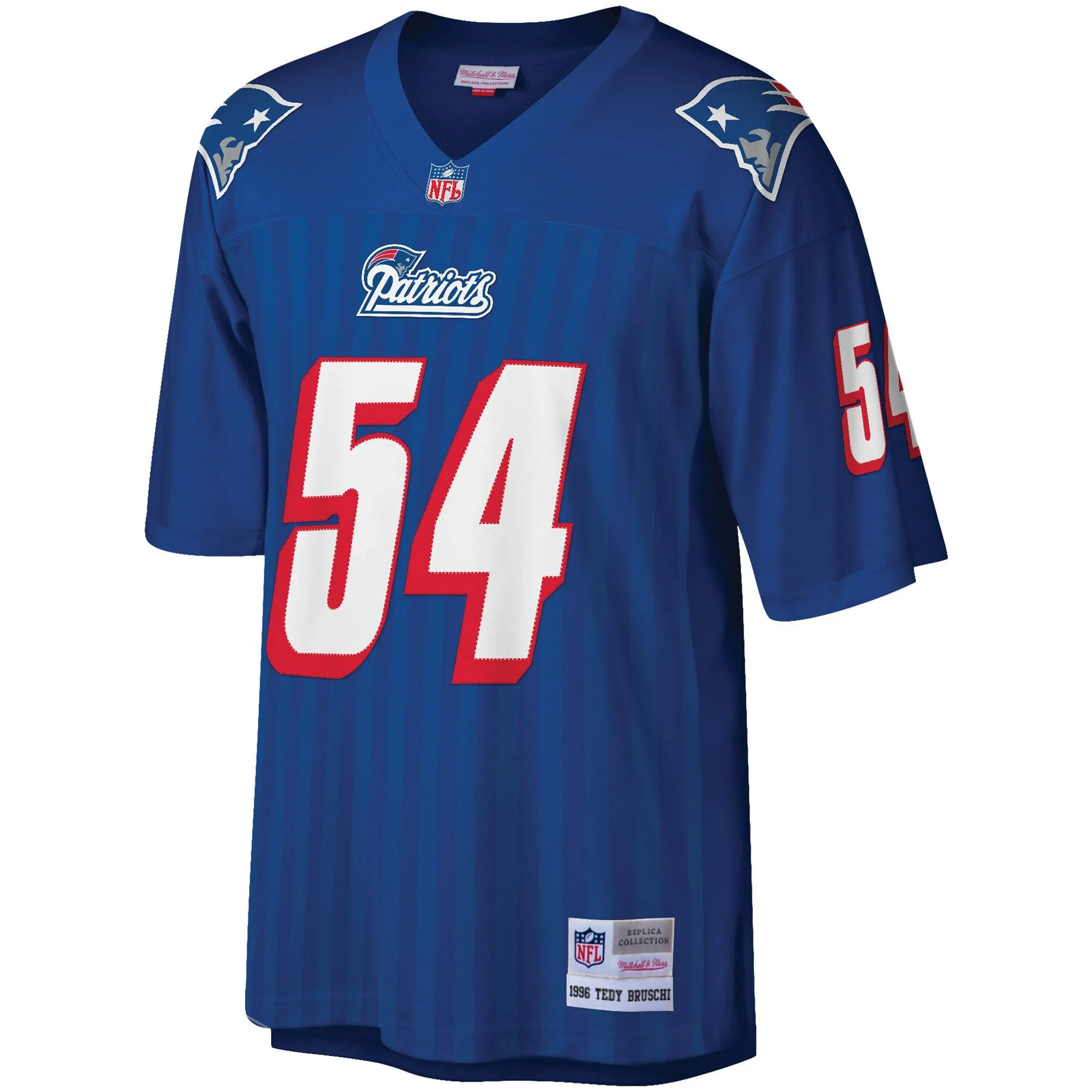 Tedy Bruschi New England Patriots Mitchell & Ness Big & Tall 1996 Retired Player Replica Jersey - Royal