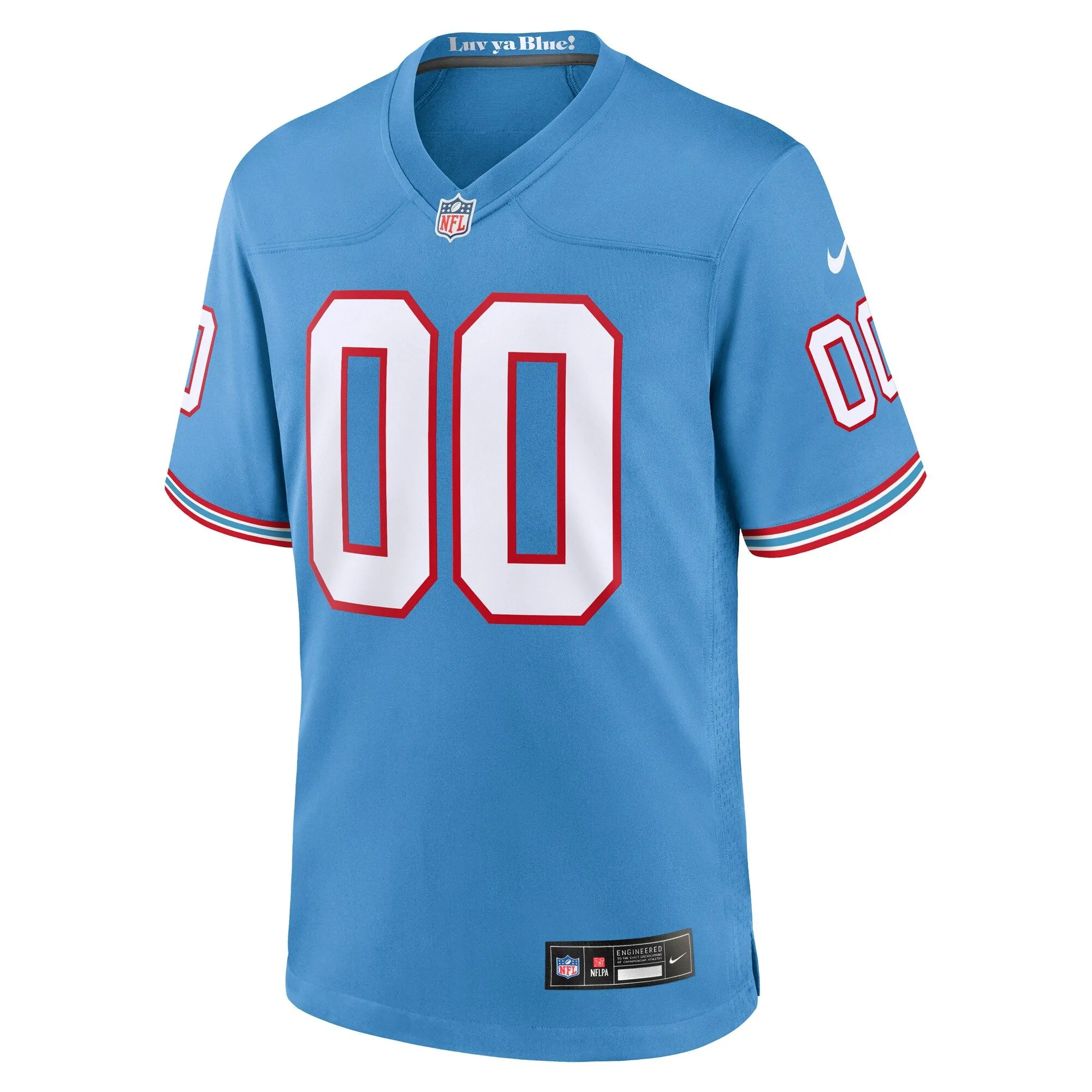 Tennessee Titans  Oilers Throwback Custom Game Jersey - Light Blue