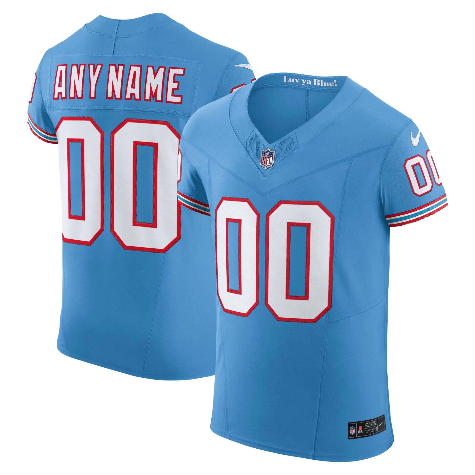 Tennessee Titans  Vapor F.U.S.E. Elite Custom Jersey - Light Blue