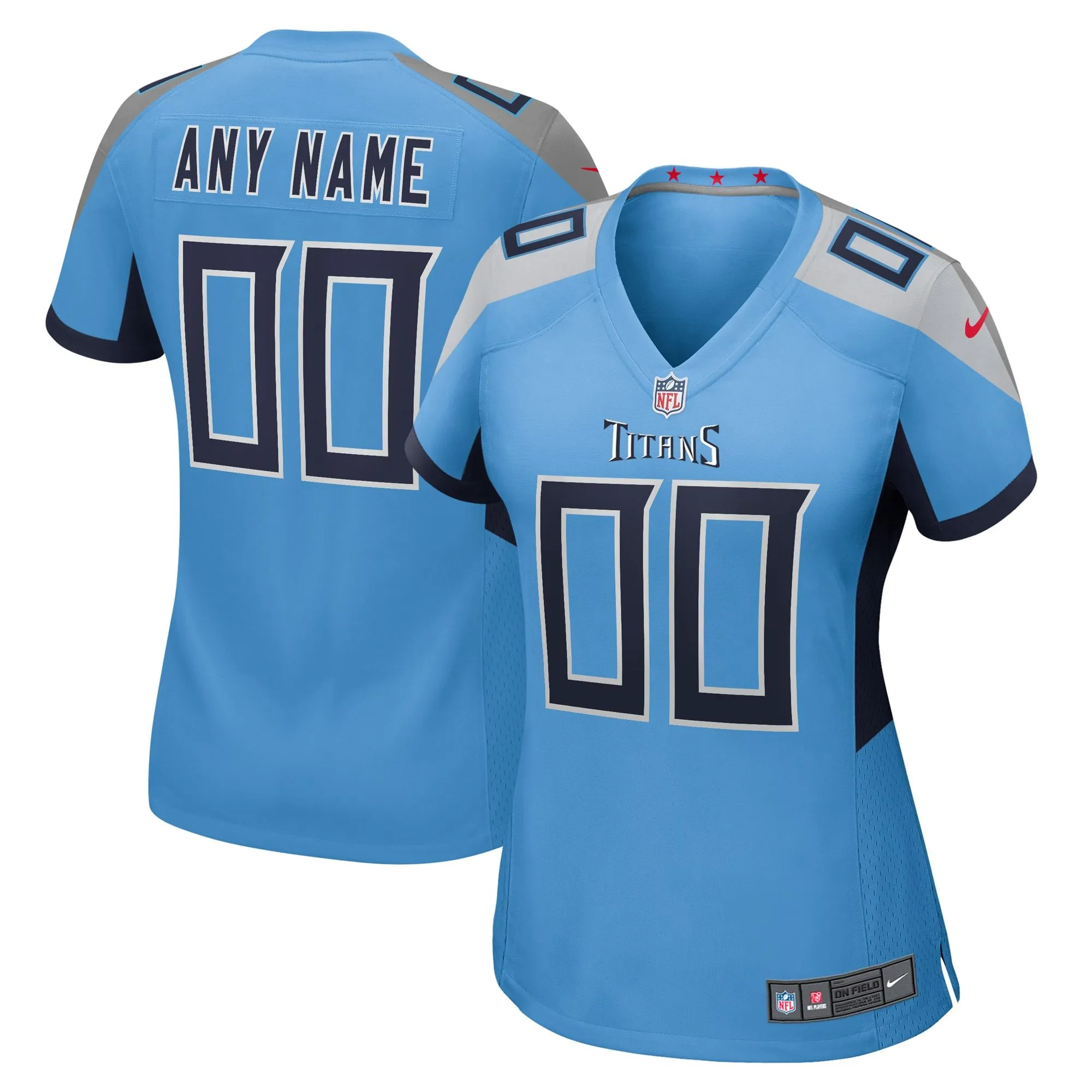 Tennessee Titans  Women's Alternate Custom Game Jersey - Light Blue