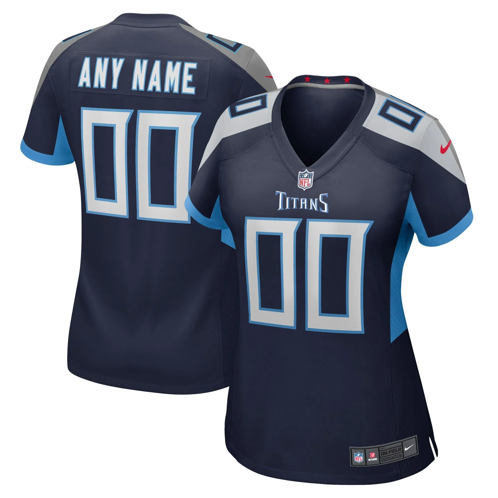 Tennessee Titans  Women's Custom Game Jersey - Navy