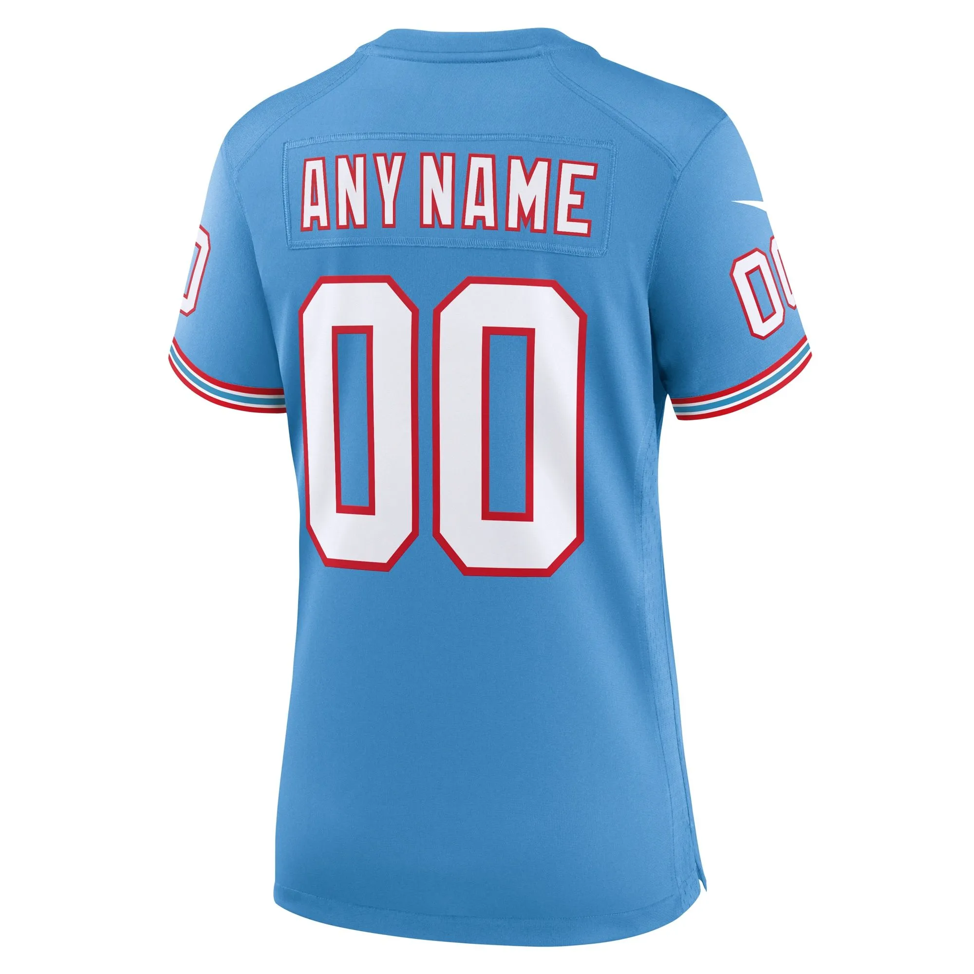 Tennessee Titans  Women's Oilers Throwback Custom Game Jersey - Light Blue