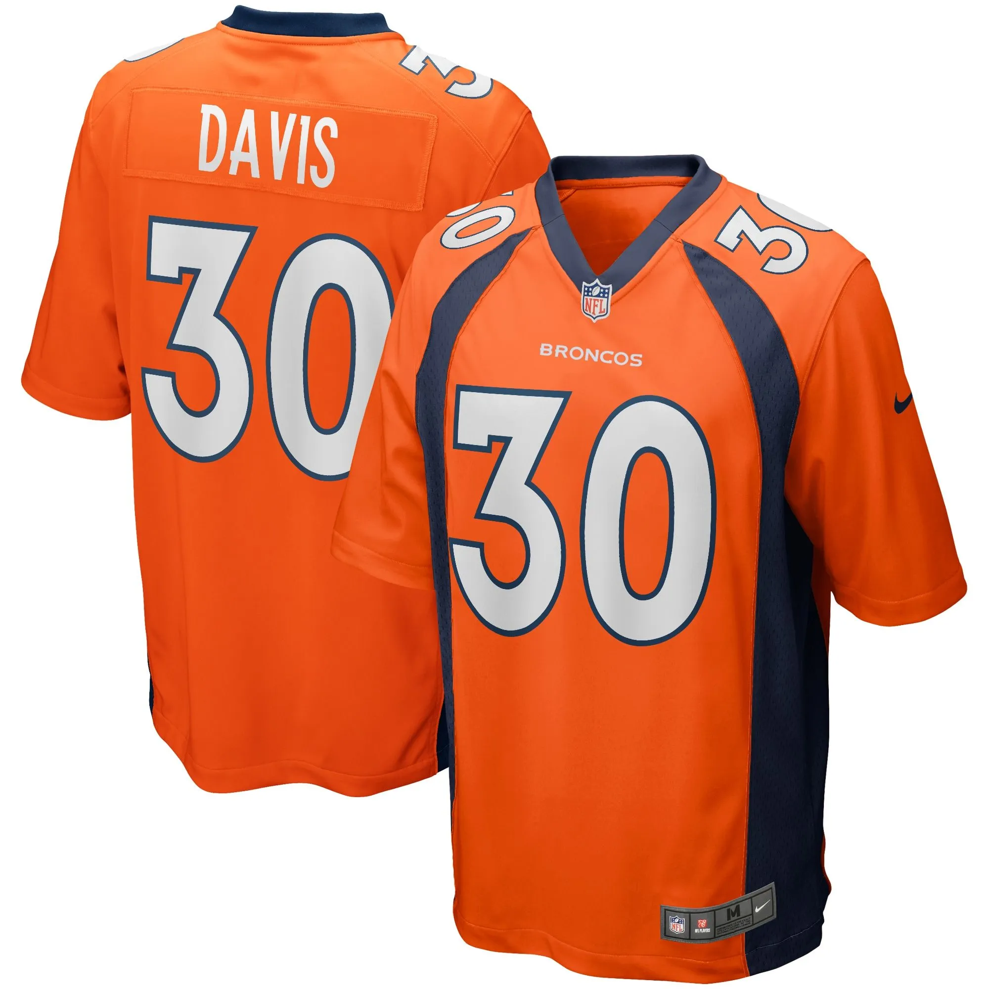 Terrell Davis Denver Broncos  Game Retired Player Jersey - Orange