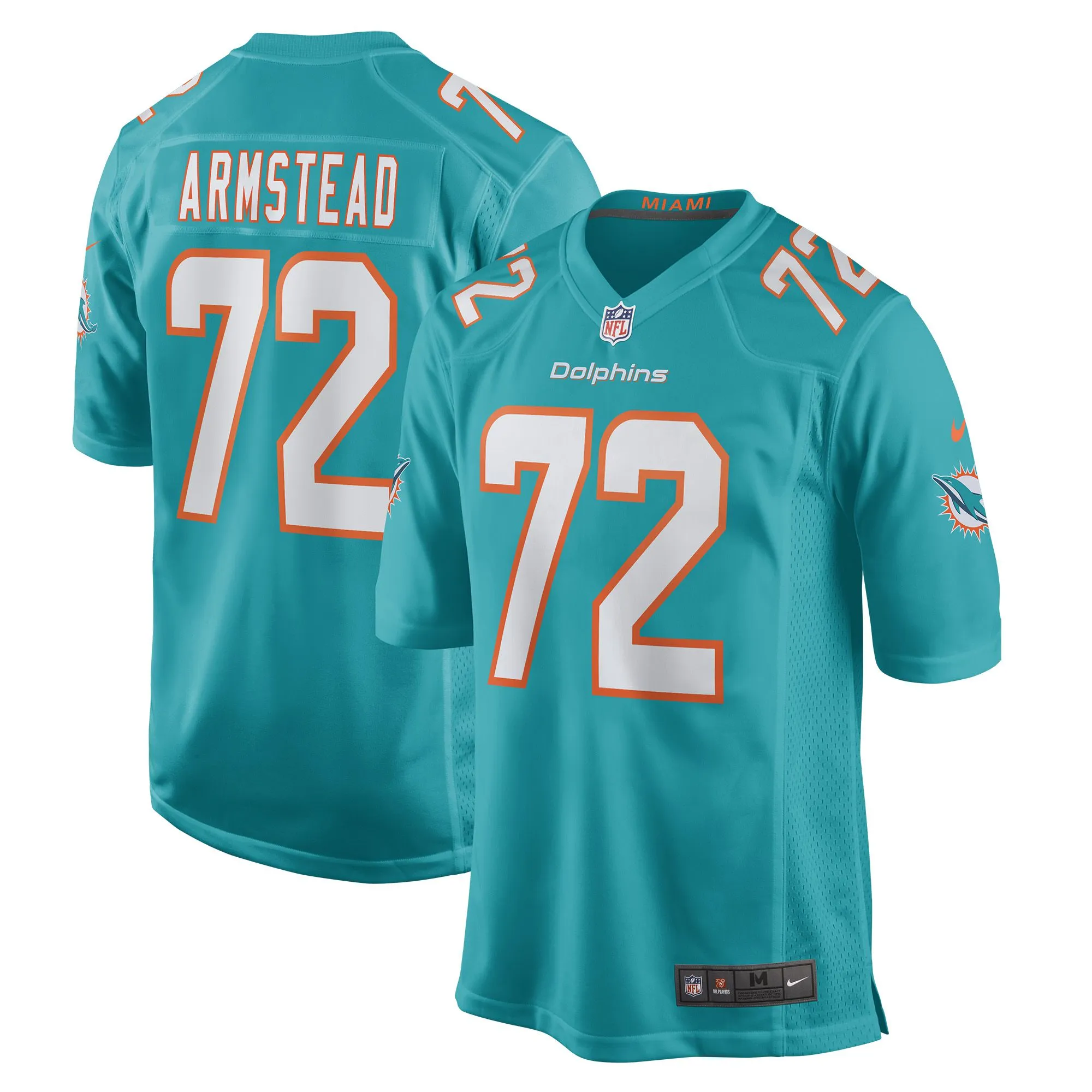 Terron Armstead Miami Dolphins  Game Jersey - Aqua