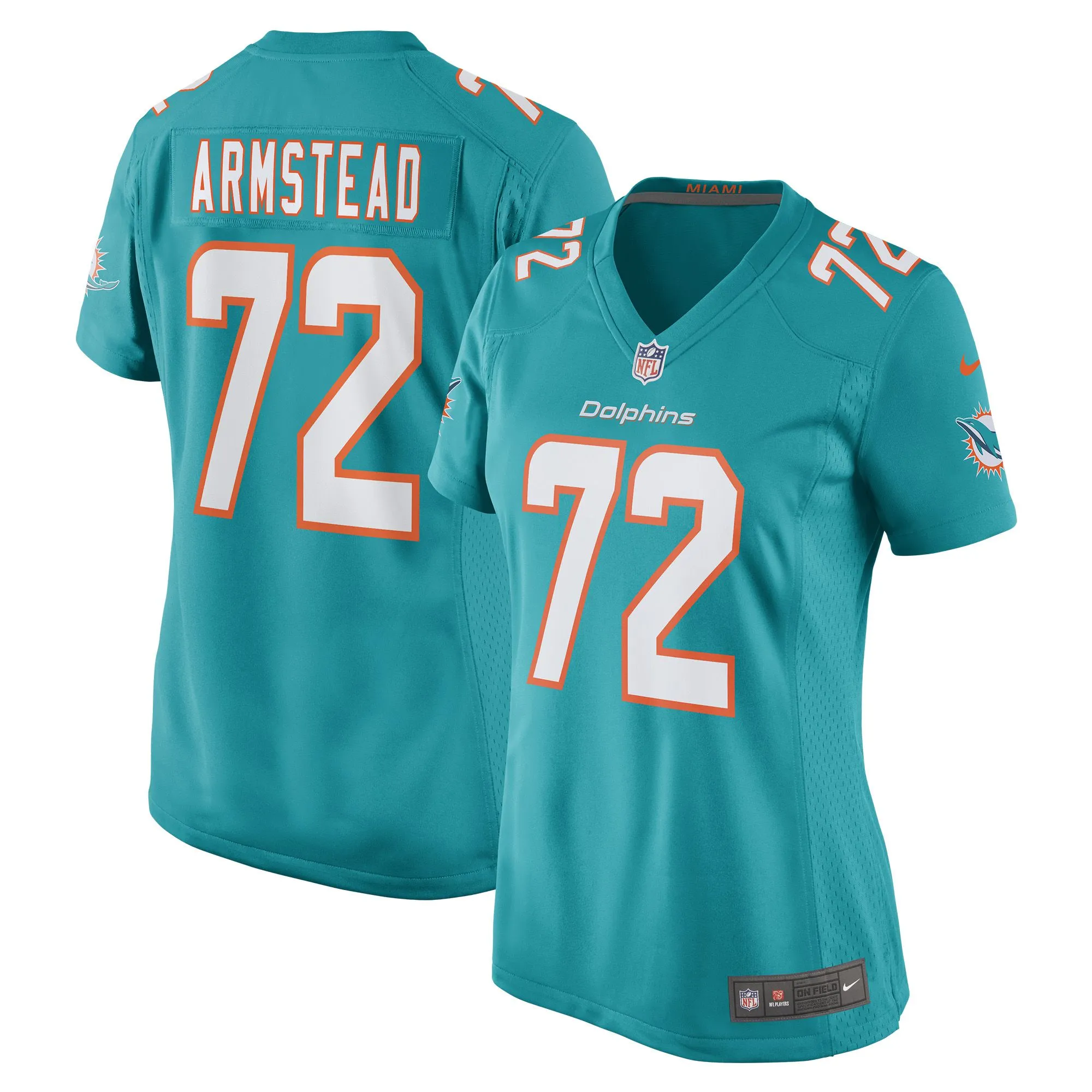 Terron Armstead Miami Dolphins  Women's Game Jersey - Aqua