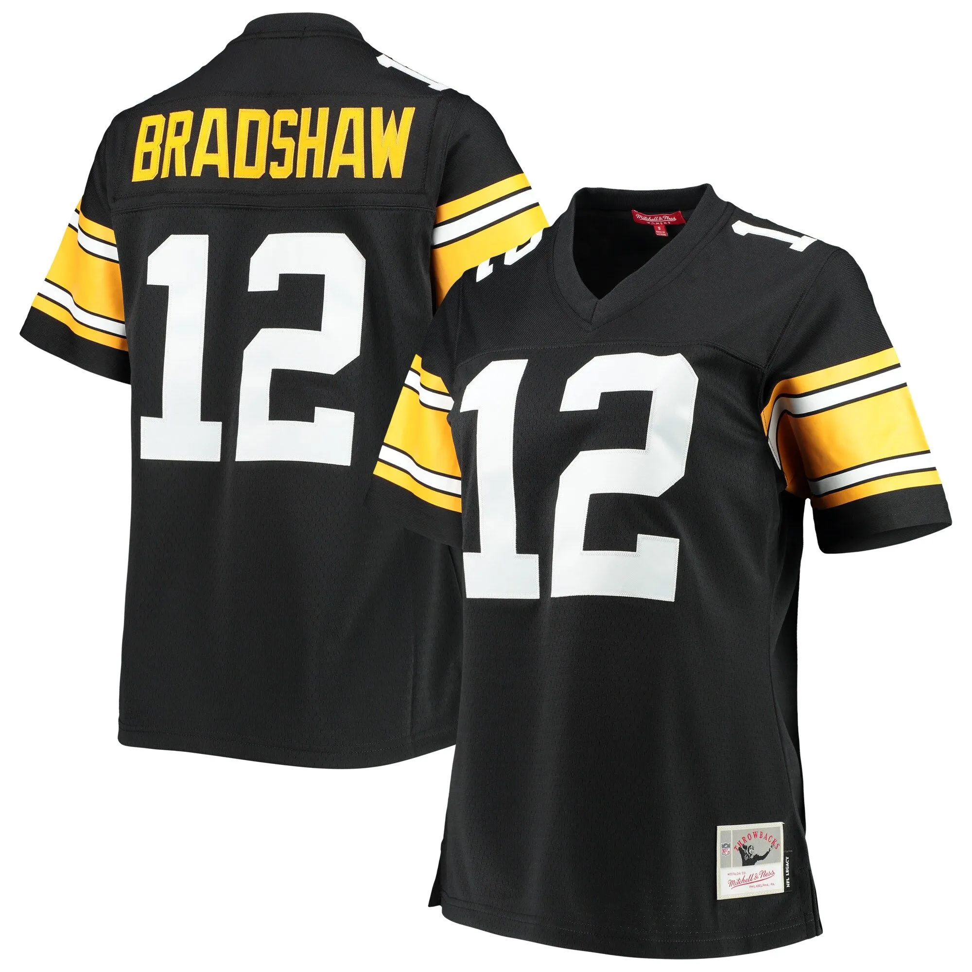 Terry Bradshaw Pittsburgh Steelers Mitchell & Ness Women's Legacy Replica Player Jersey - Black