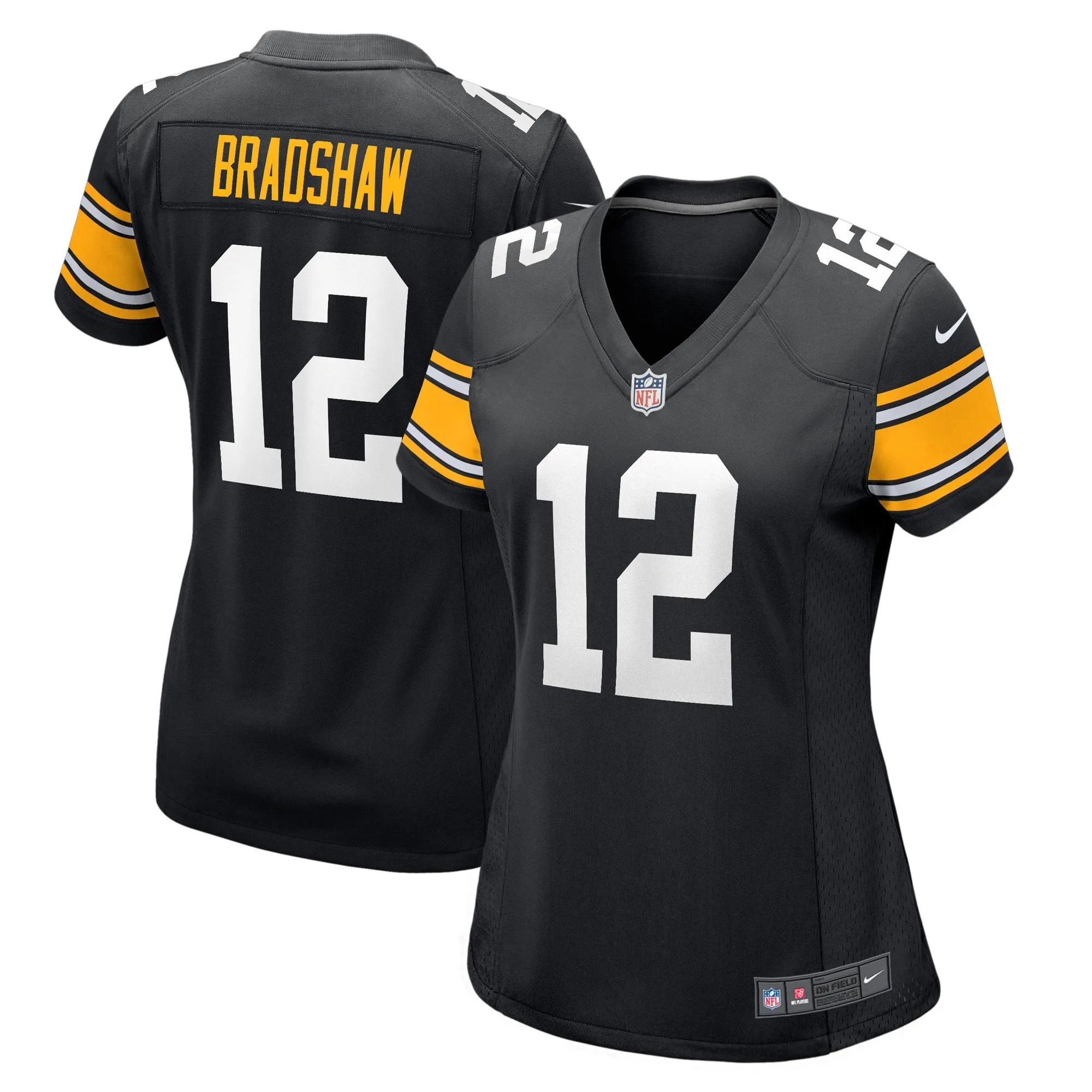 Terry Bradshaw Pittsburgh Steelers  Women's Retired Player Jersey - Black