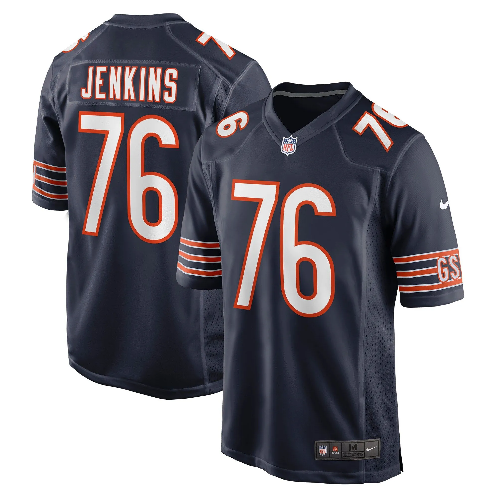 Teven Jenkins Chicago Bears  Game Jersey - Navy