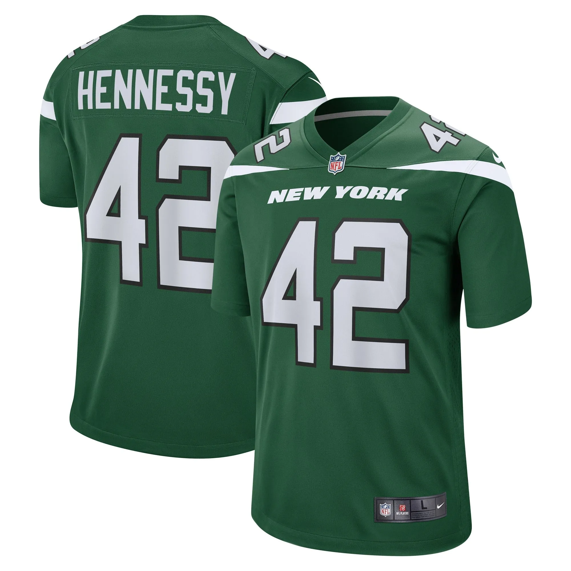 Thomas Hennessy New York Jets  Game Jersey - Gotham Green