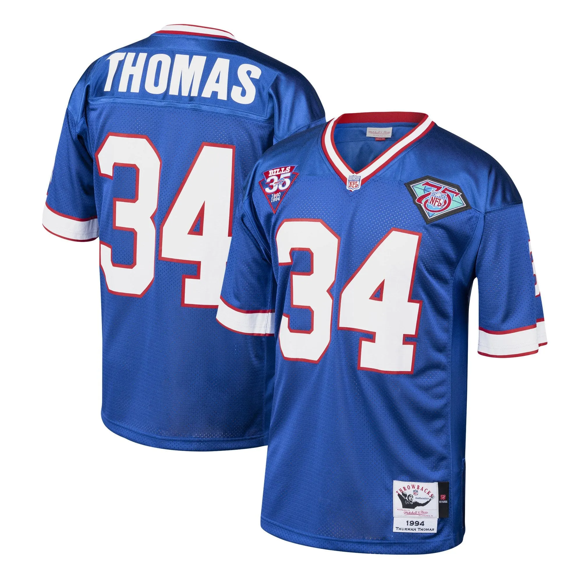 Thurman Thomas Buffalo Bills 1985 Mitchell & Ness  Throwback Retired Player Jersey - Royal