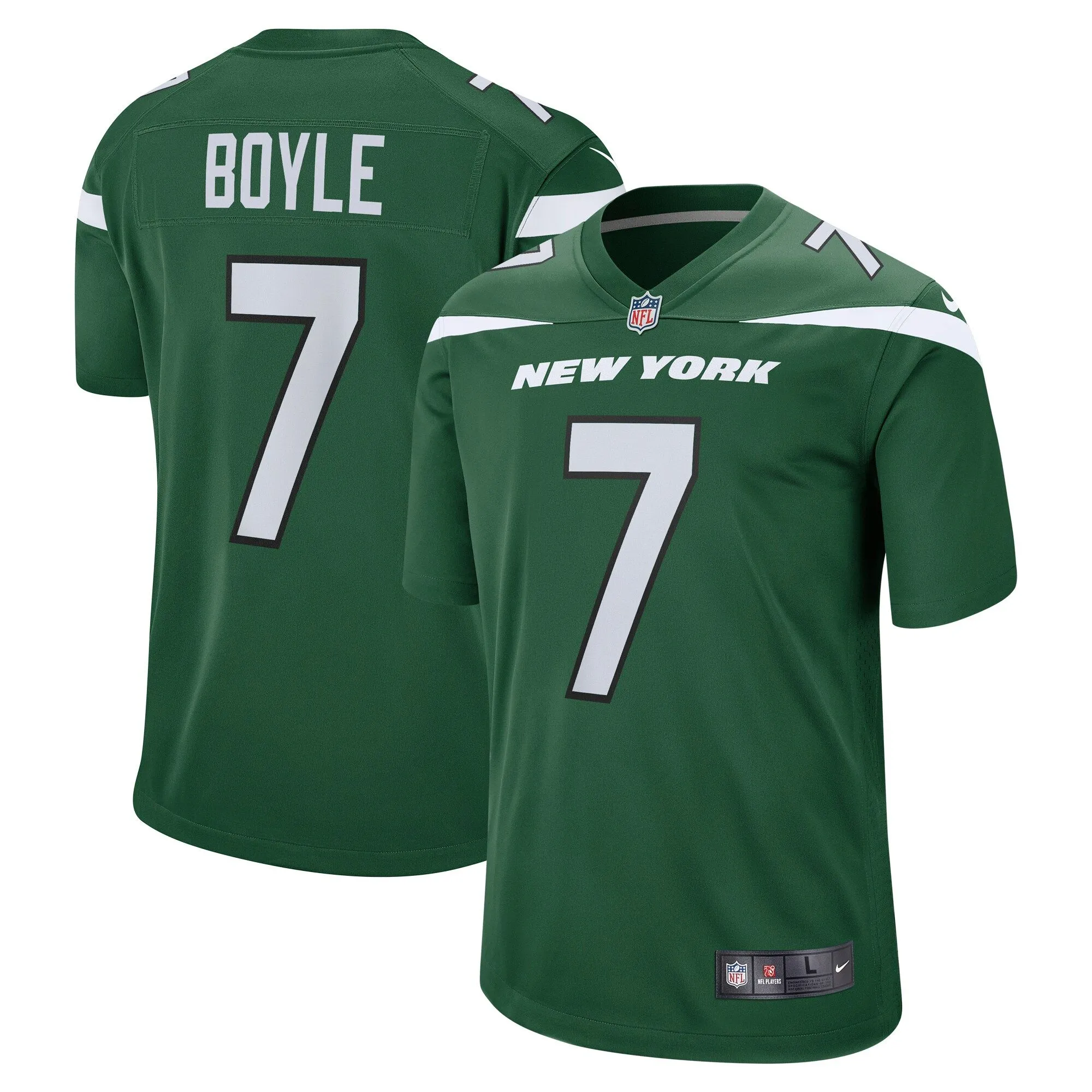 Tim Boyle New York Jets  Game Jersey - Gotham Green