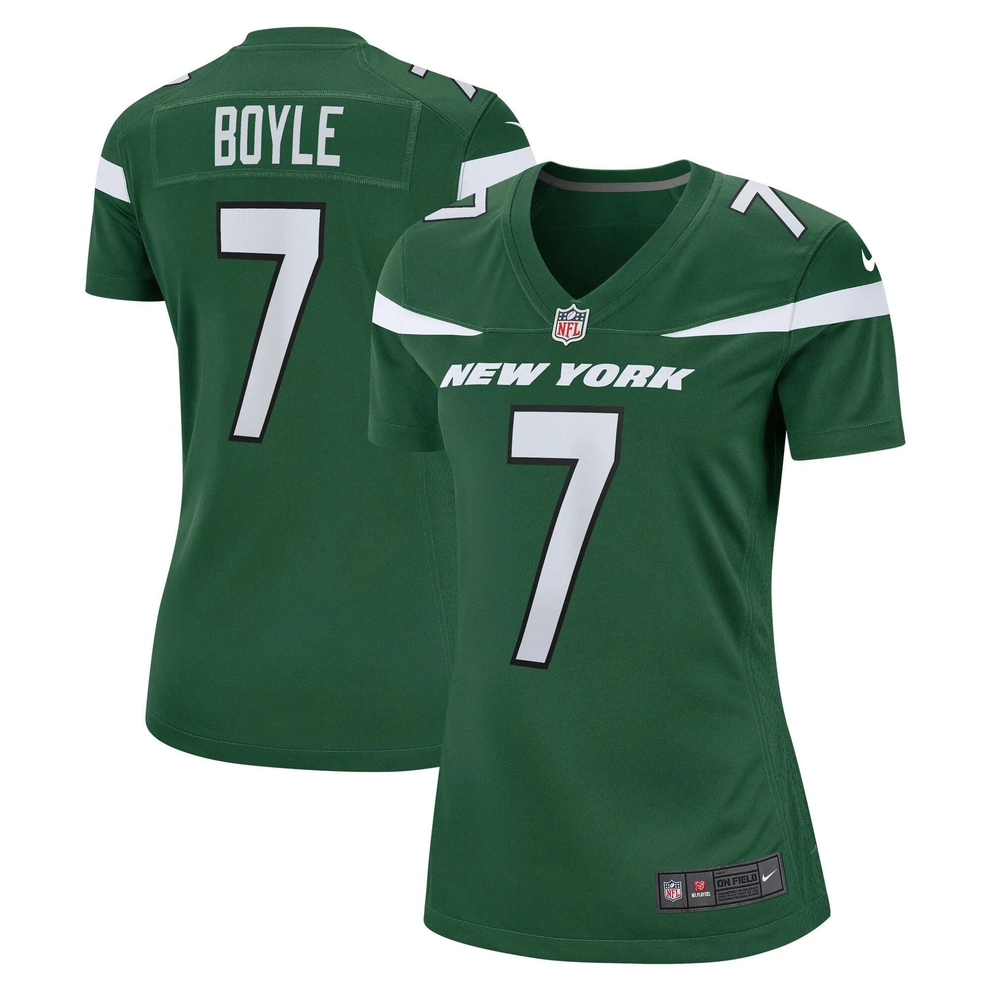 Tim Boyle New York Jets  Women's Game Jersey - Gotham Green