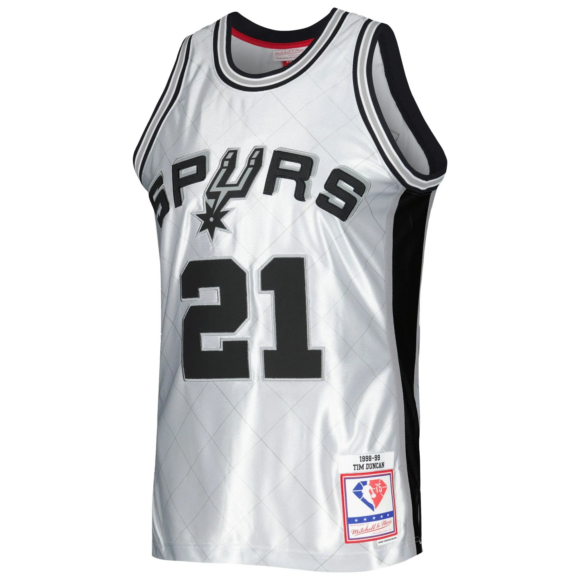 Tim Duncan San Antonio Spurs Mitchell & Ness 1998/99 Hardwood Classics 75th Anniversary Swingman Jersey - Platinum