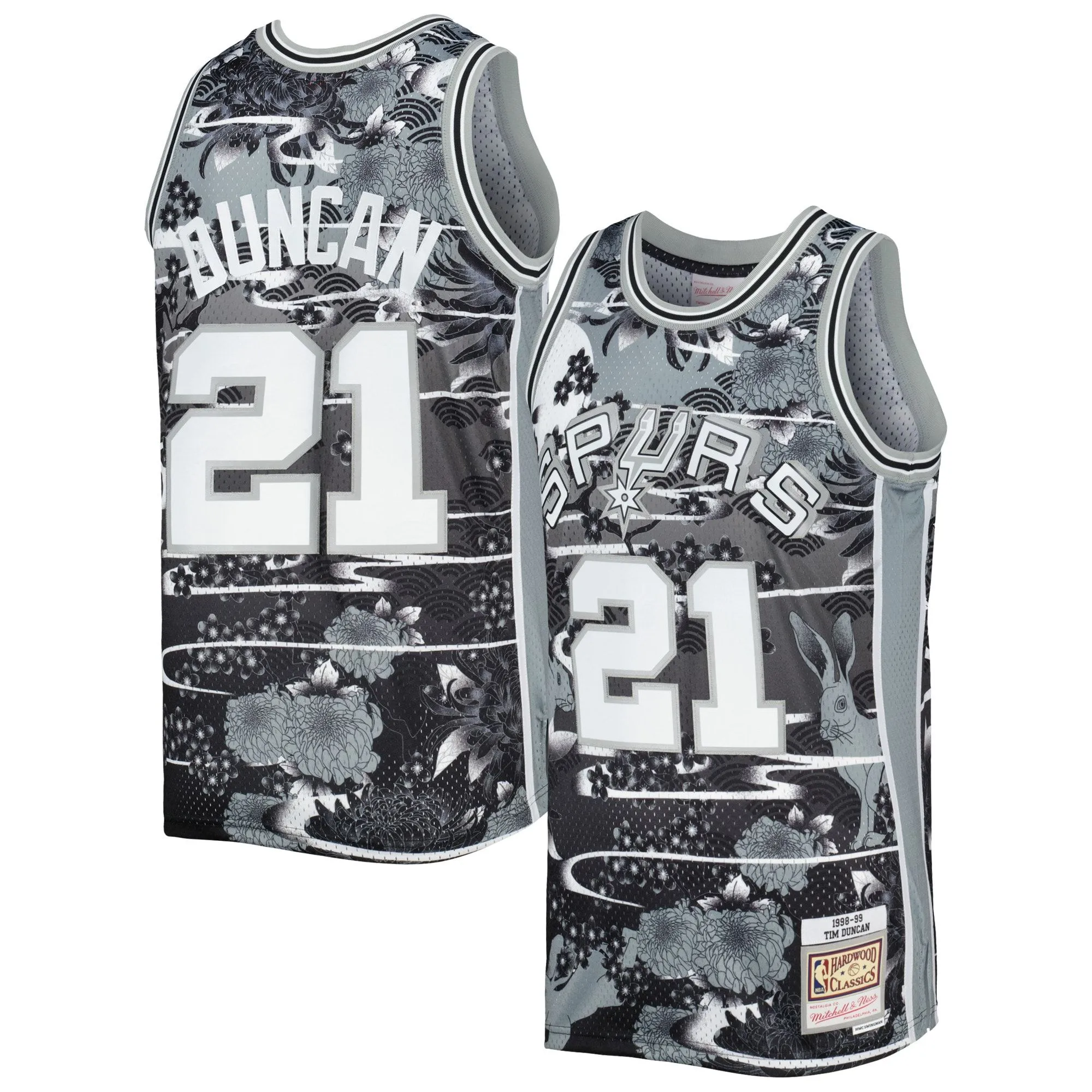 Tim Duncan San Antonio Spurs Mitchell & Ness 1998/99 Hardwood Classics Lunar New Year Swingman Jersey - Silver