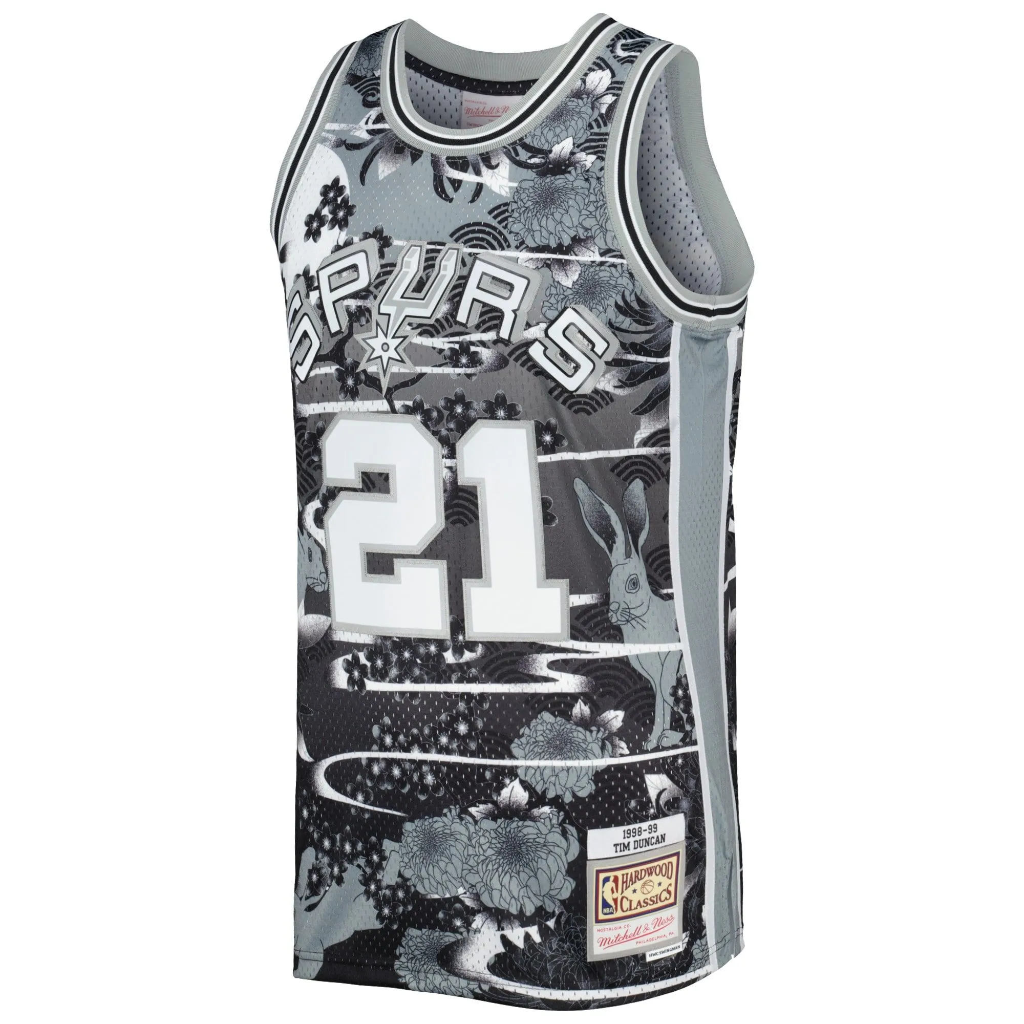 Tim Duncan San Antonio Spurs Mitchell & Ness 1998/99 Hardwood Classics Lunar New Year Swingman Jersey - Silver