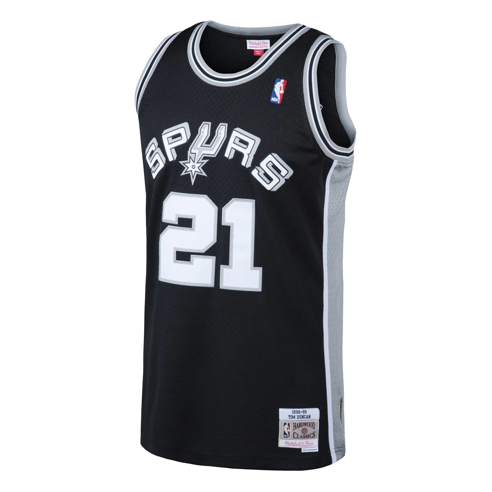 Tim Duncan San Antonio Spurs Mitchell & Ness 1998/99 Hardwood Classics Swingman Jersey - Black